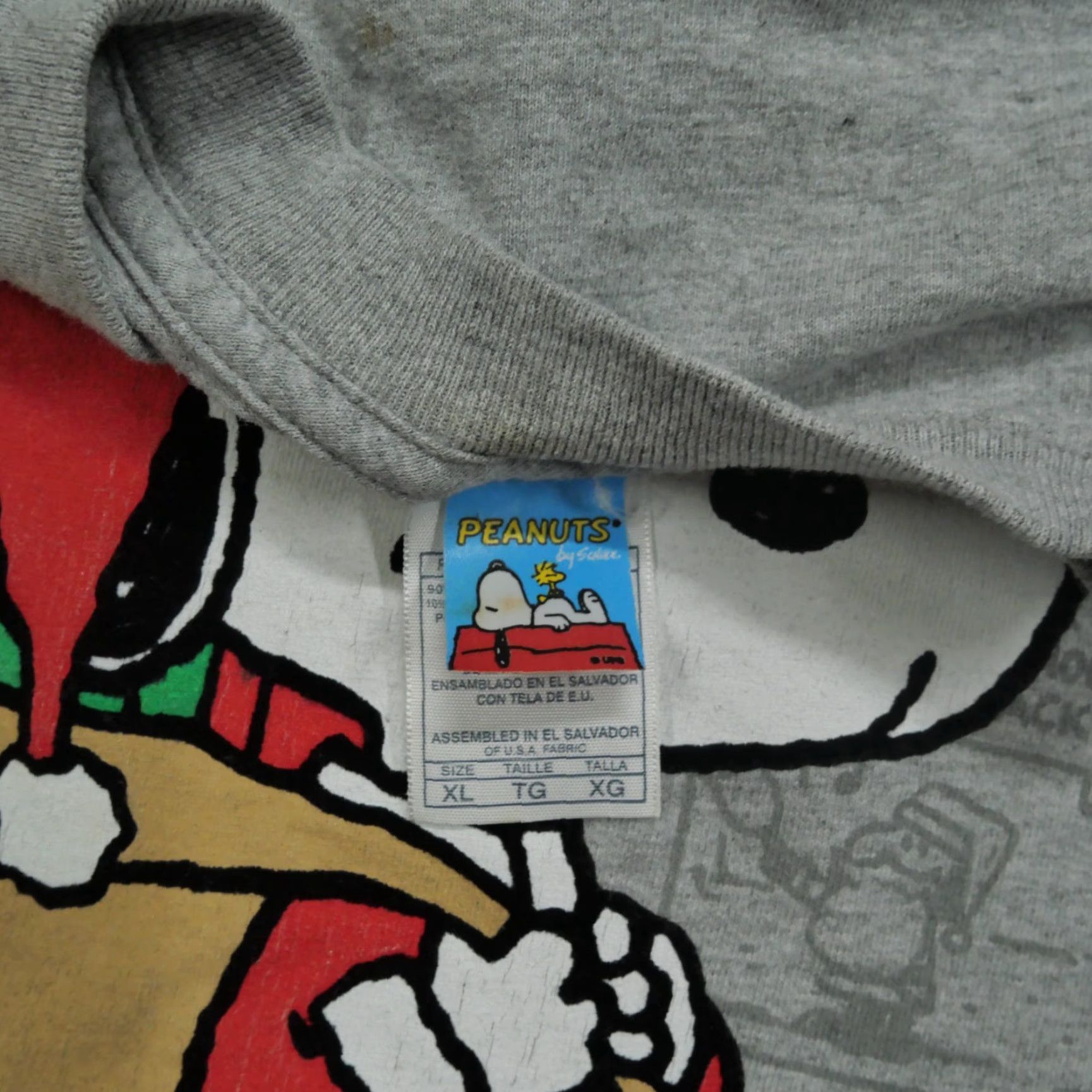 Peanuts Vintage Peanuts Snoopy T-Shirt Mens XL Gray Santa Christmas 90s Art Theme Mens Size US XL / EU 56 / 4 - 7 Thumbnail