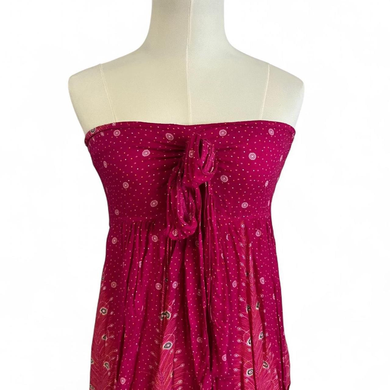 Other Vintage boho fairy hot pink paisley print strapless dress💗 Size S / US 4 / IT 40 - 2 Thumbnail