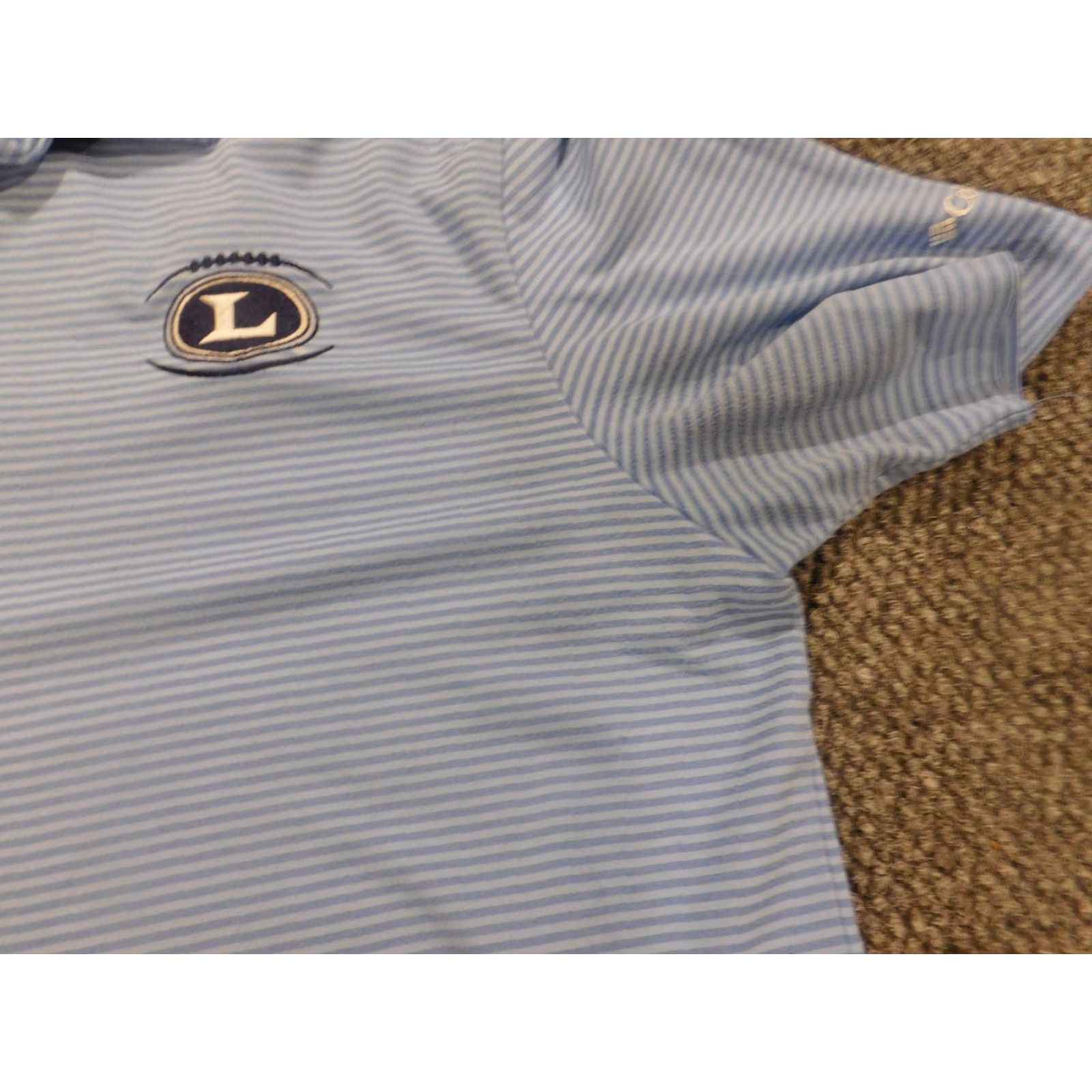 Vintage **Columbia Mens Blue Polo Large Striped Stretch Button** User: **Columbia Mens Blue Polo Large Striped Stretch Button** Size US L / EU 52-54 / 3 - 7 Thumbnail