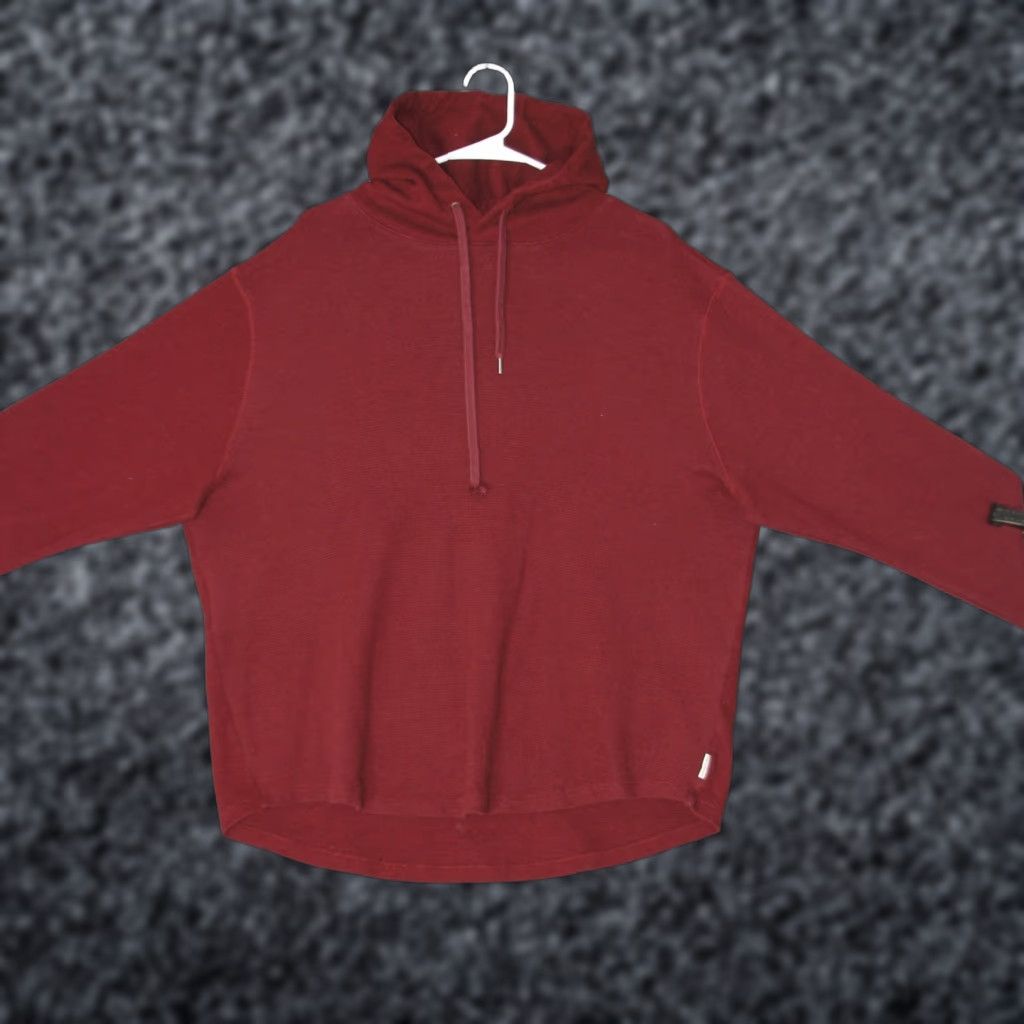 American Eagle Outfitters American Eagle Hoodie Mens XL Burgundy Waffle Knit Thermal Pullover XL Size US XL / EU 56 / 4 - 1 Thumbnail