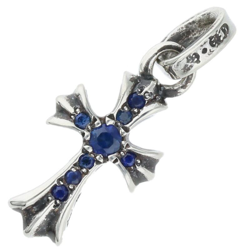 Chrome Hearts Chrome Hearts Pave Sapphire Baby Fat Cross Charm Size ONE SIZE - 1 Thumbnail