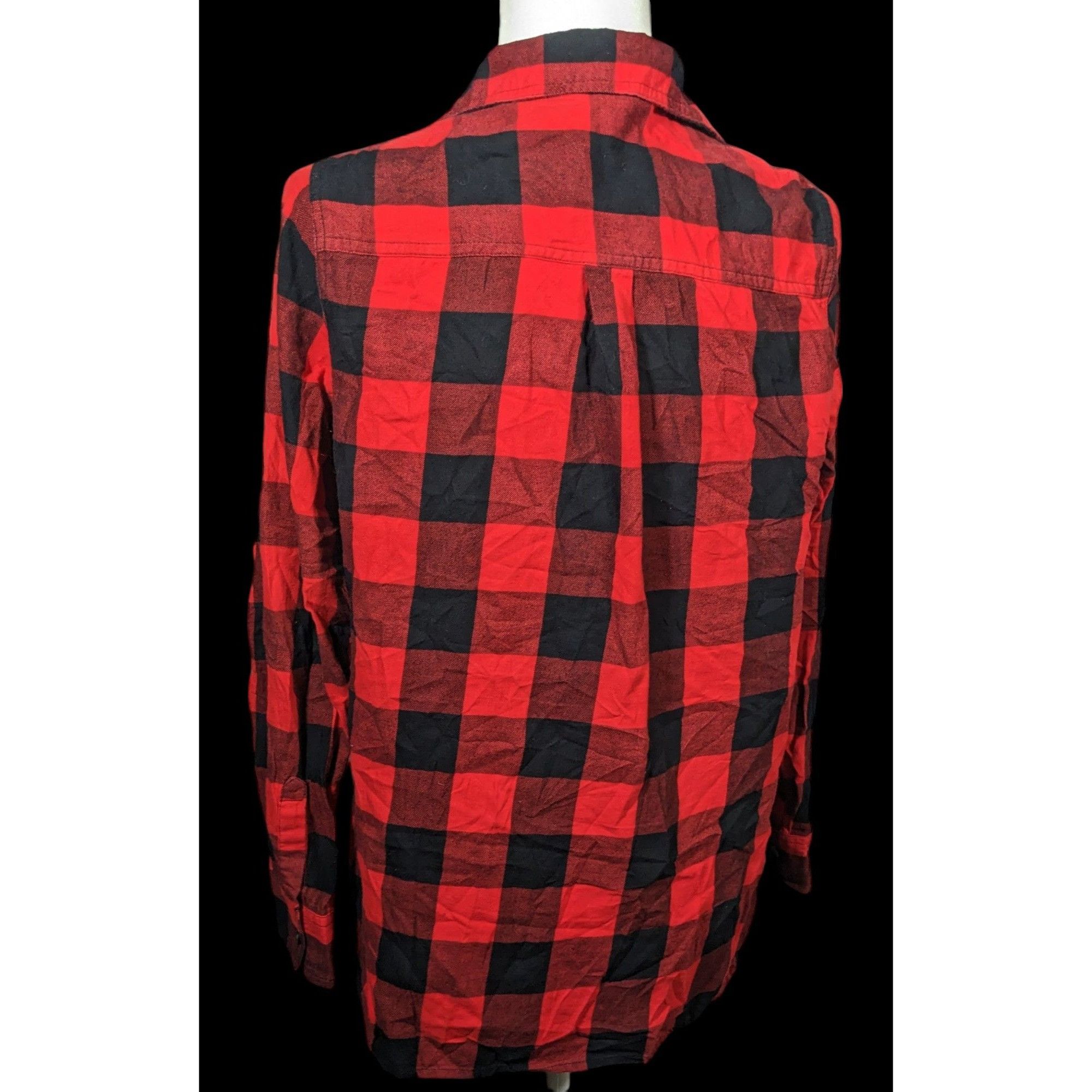 Old Navy Old Navy Grunge Red And Black Buffalo Plaid Button Down Top Size M / US 6-8 / IT 42-44 - 2 Thumbnail