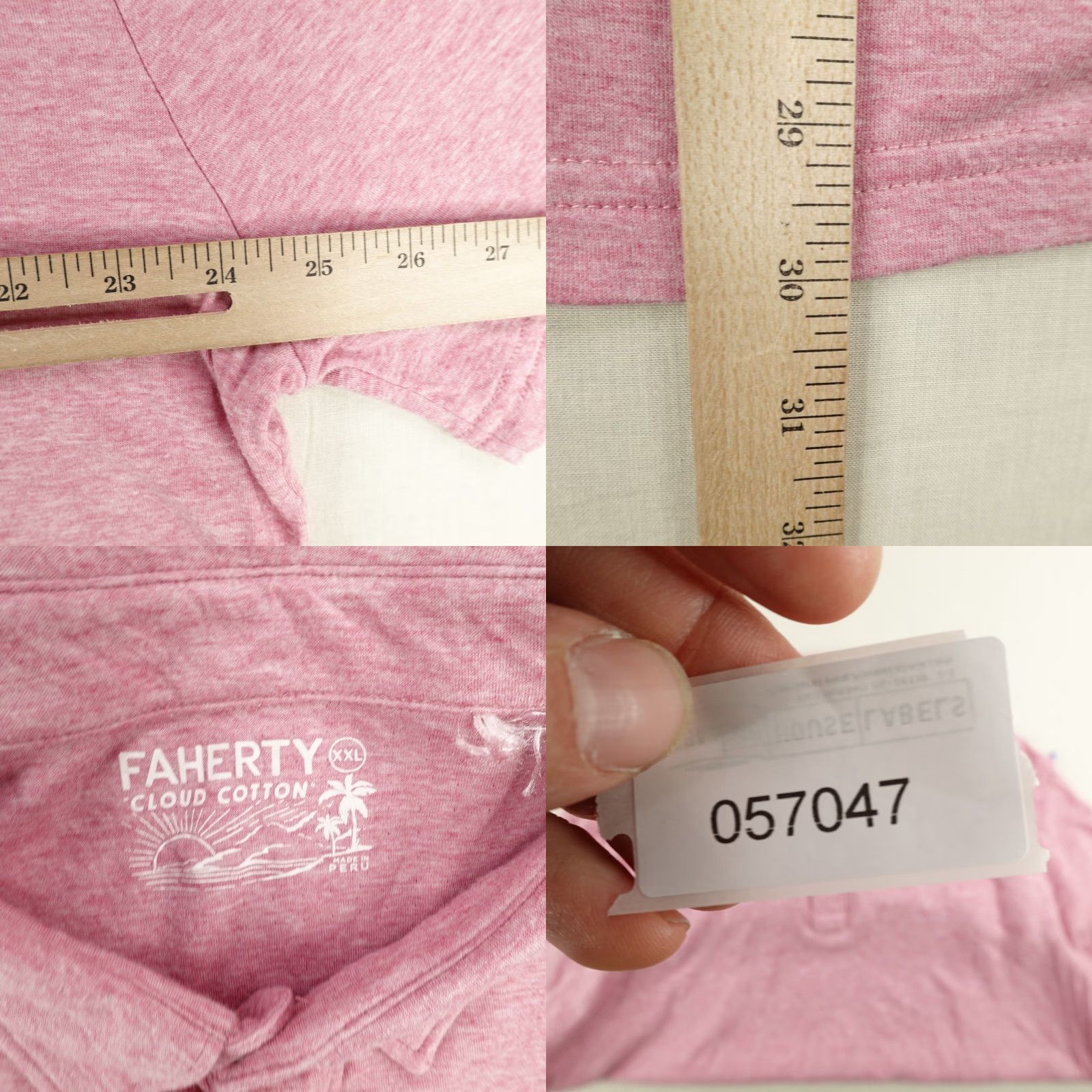 Faherty Faherty Polo Shirt Mens 2XL Pink Cotton Performance Knit Polo Shirt Outdoor Breathable Easy Care Logo Button Mens 2XL Pink Faherty Polo Shirt Size US XXL / EU 58 / 5 - 8 Thumbnail