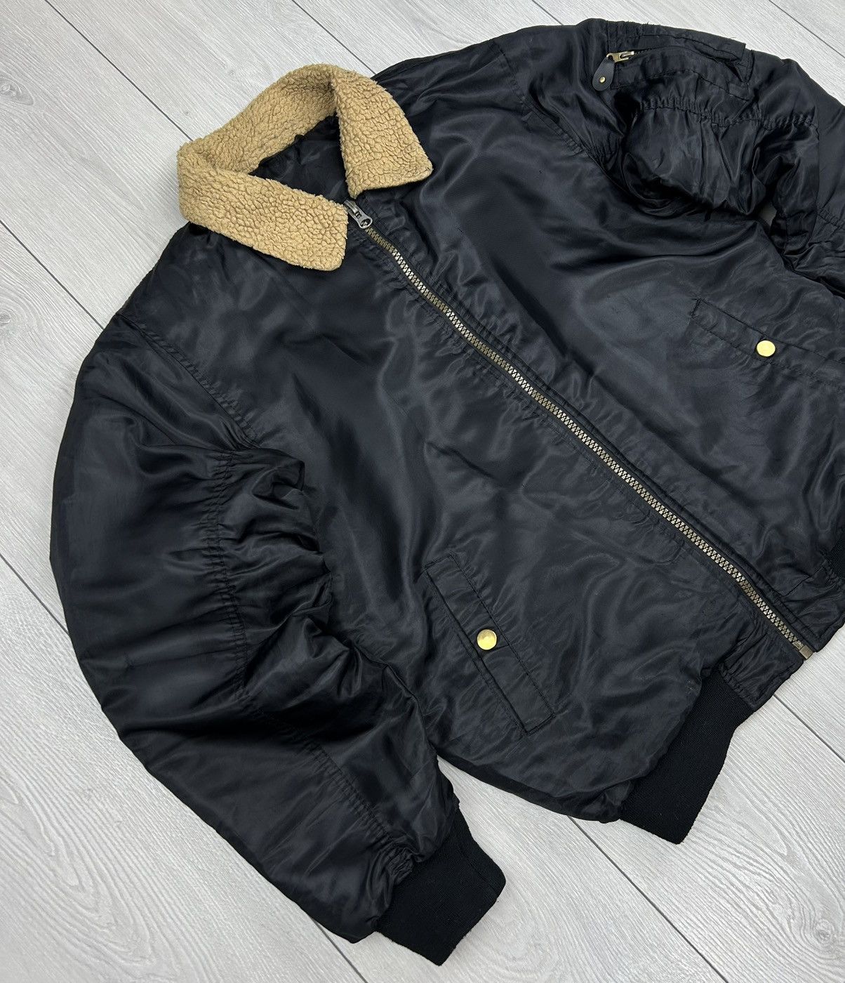 Vintage Bomber Aviator Vintage Black Jacket Size M Size US M / EU 48-50 / 2 - 2 Thumbnail