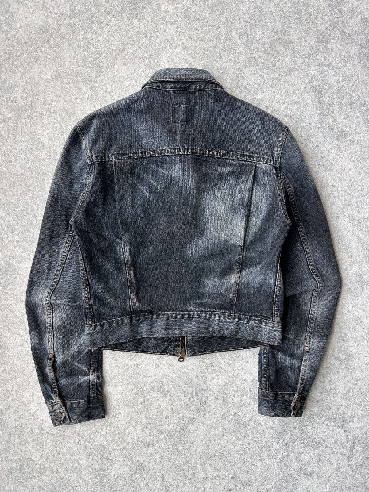 Levi's L.G.B Style Levi’s 73695 Distressed Y2K Full Zip Trucker Size M / US 6-8 / IT 42-44 - 8 Thumbnail