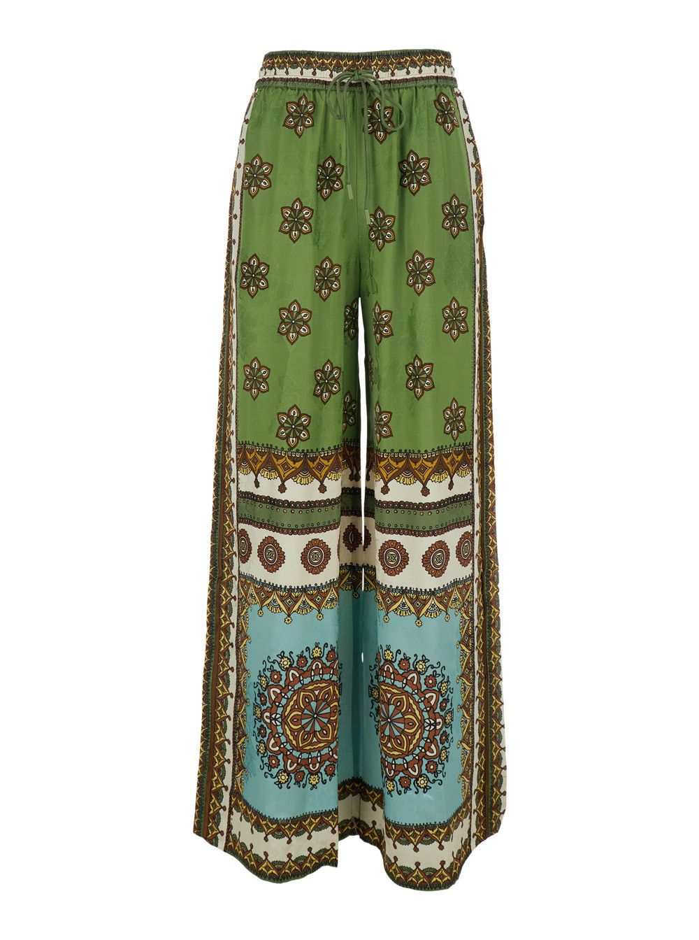 ALEMAIS 'Contina' Multicolor Pants with Elastic Waist and Drawstring and All-Over Print in Viscose for Women Size 28" / US 6 / IT 42 - 1 Thumbnail