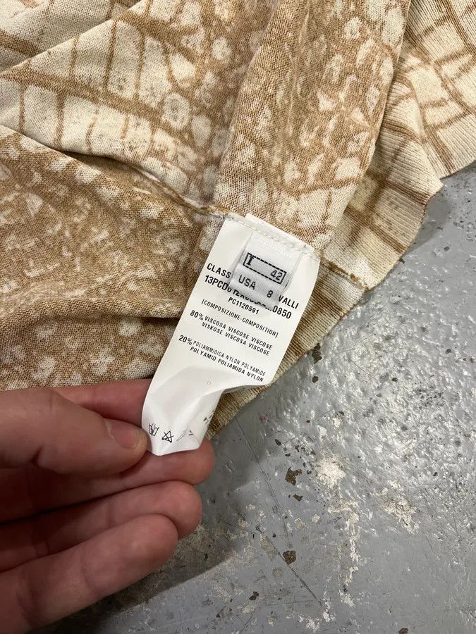 Roberto Cavalli 2000s Roberto Cavalli Crocodile Effect White & Beige Cardigan Size S / US 4 / IT 40 - 10 Thumbnail
