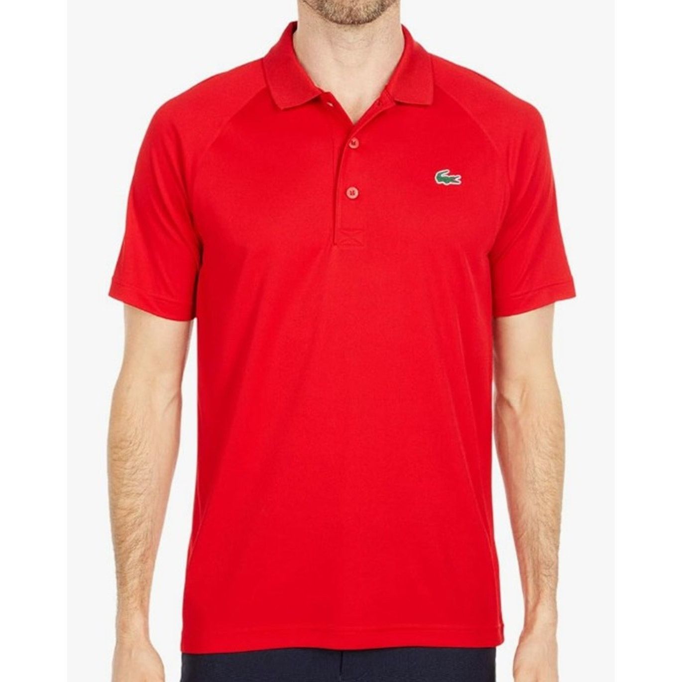Lacoste Lacoste Mens Ultra Dry Raglan Sleeve Polo Sport Short Red L Size US L / EU 52-54 / 3 - 1 Thumbnail