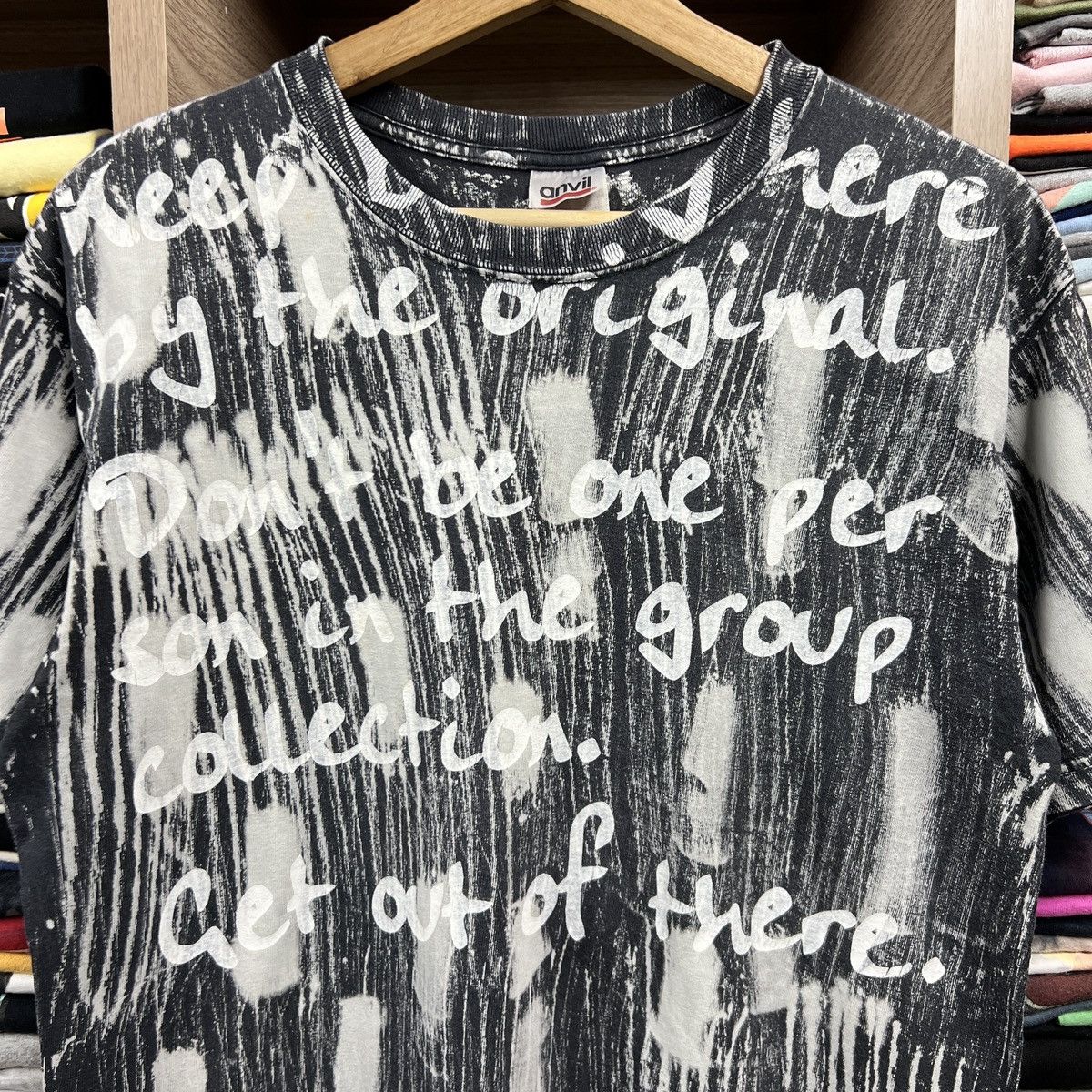 Vintage VTG WHITE PAINT TEXT TEE Size US M / EU 48-50 / 2 - 3 Thumbnail