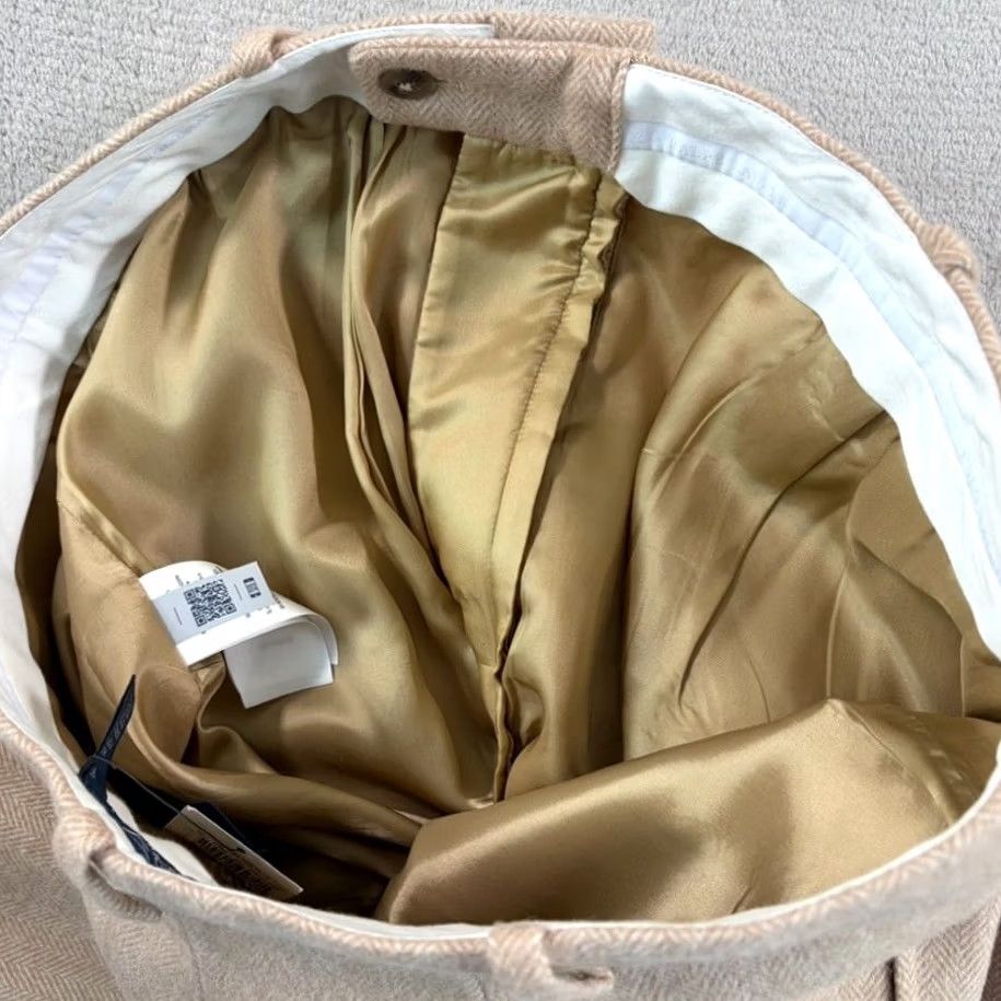 Polo Ralph Lauren Polo Ralph Lauren Wide-Leg Herringbone Pants Beige Wool 12 Women Size 34" / US 12 / IT 48 - 6 Thumbnail
