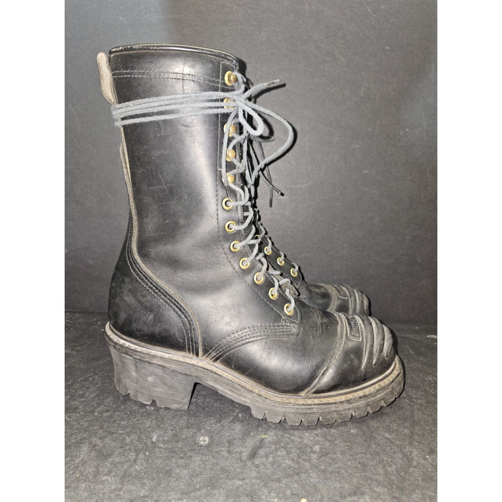 Vintage Total Fire Group Wildland Fire NFPA Rated Leather Boots Model 3060 Mens Sz 6.5 W Black Size US 7 / EU 40 - 2 Thumbnail