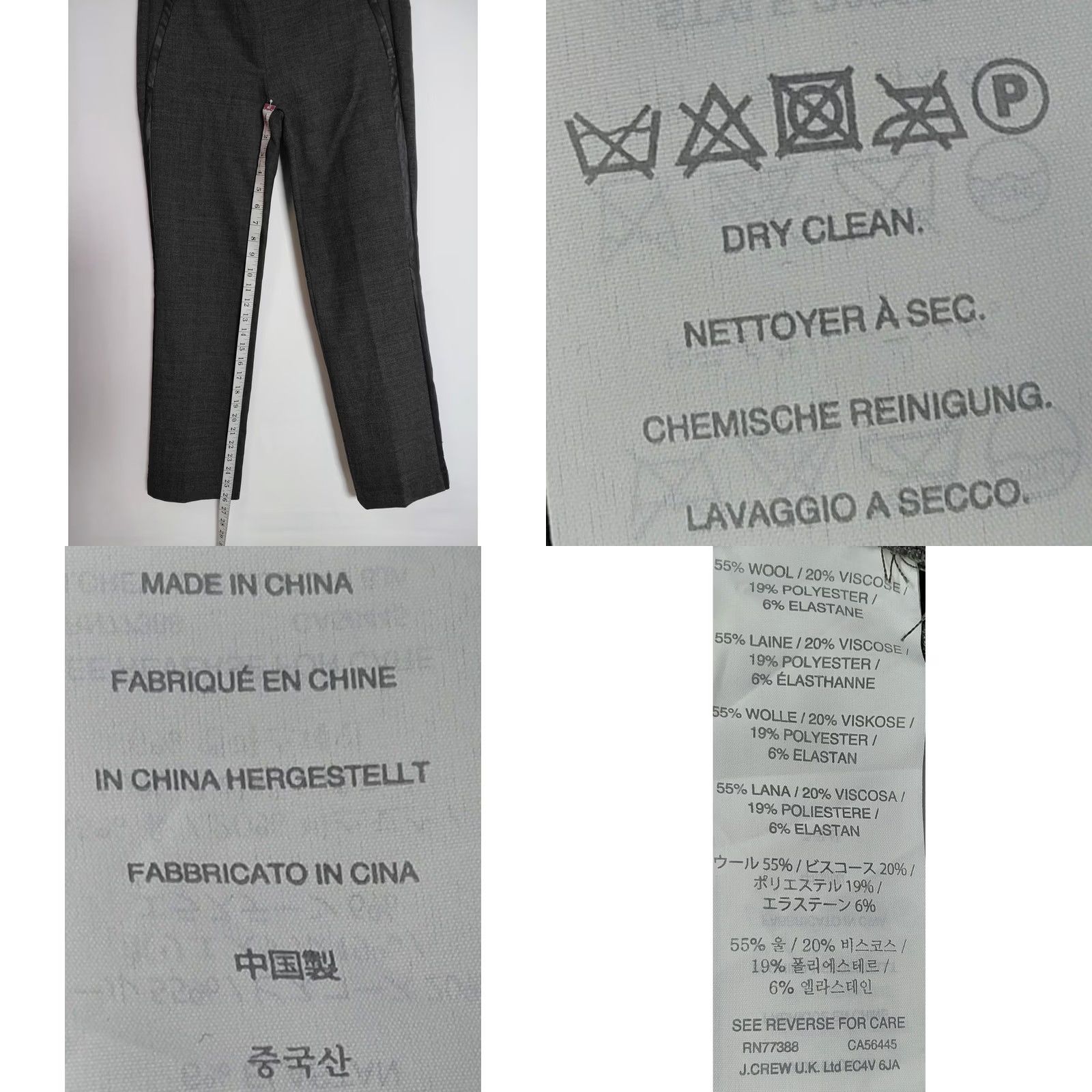 J.Crew J.CREW Campbell Wool Blend Pants Gray Women Solid Slim Size 00 Dress Pants Workwear Straight 00 Wool Blend ZIP Closure Size 24" / US 00 / IT 34 - 8 Thumbnail