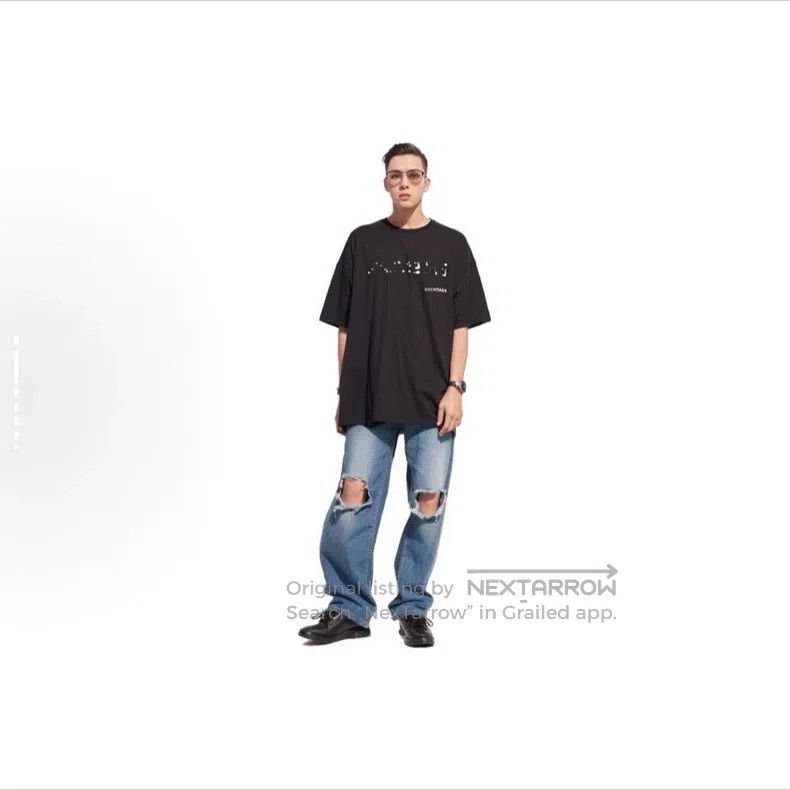Balenciaga Balenciaga Logo Embroidered Plain Knit Short Sleeve Off-Sh Size XXS / US 00 / IT 34 - 3 Thumbnail