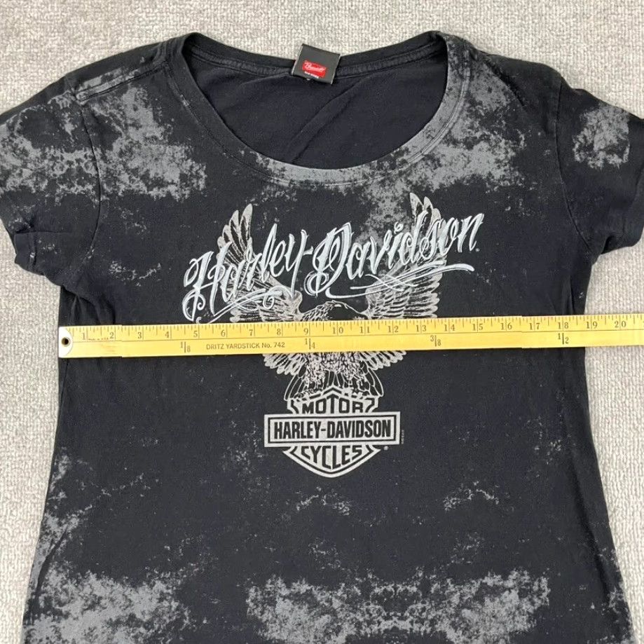 Harley Davidson Harley-Davidson Graphic Tee Womens Large Black White Biker Motorcycle Casual T-Shirt Size L / US 10 / IT 46 - 5 Thumbnail