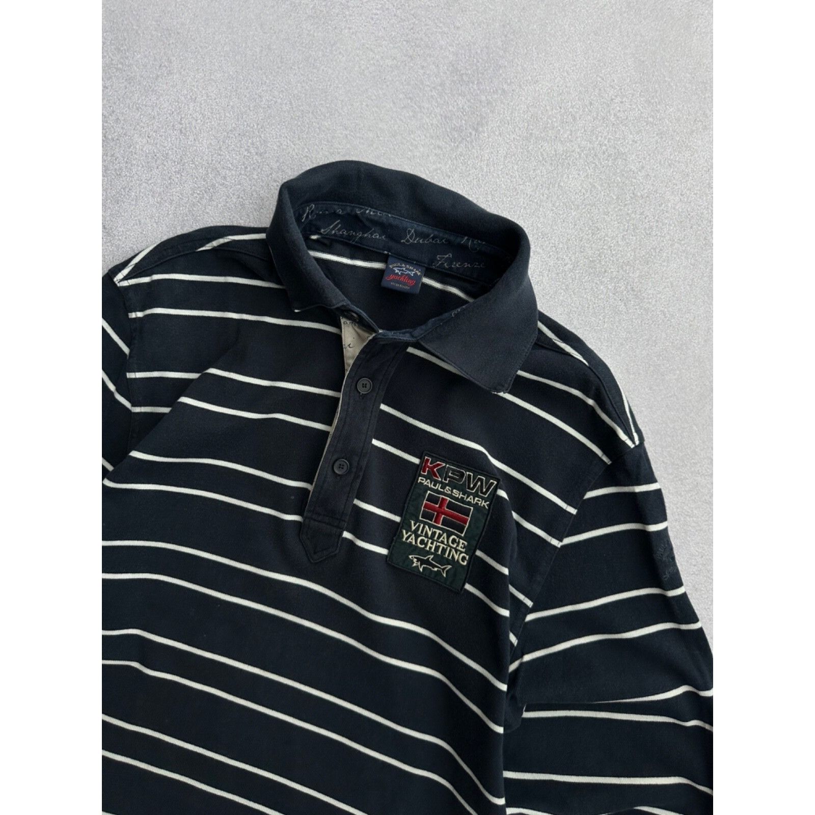 Paul & Shark VTG Paul & Shark Yachting KPW Striped Rugby Shirt Size US L / EU 52-54 / 3 - 5 Thumbnail