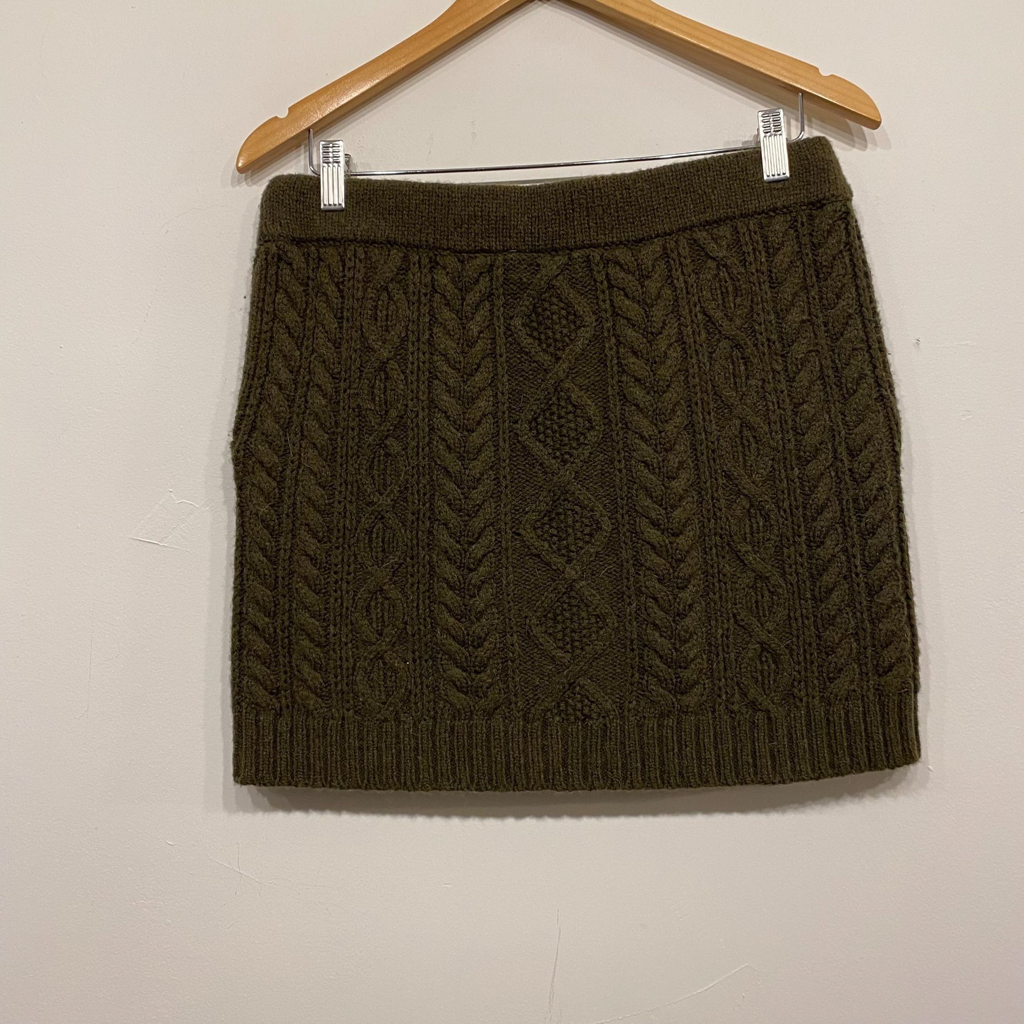 Polo Ralph Lauren Polo Ralph Lauren Green Cable Knit Wool Alpaca Blend Mini Sk Size 26" / US 2 / IT 38 - 4 Thumbnail