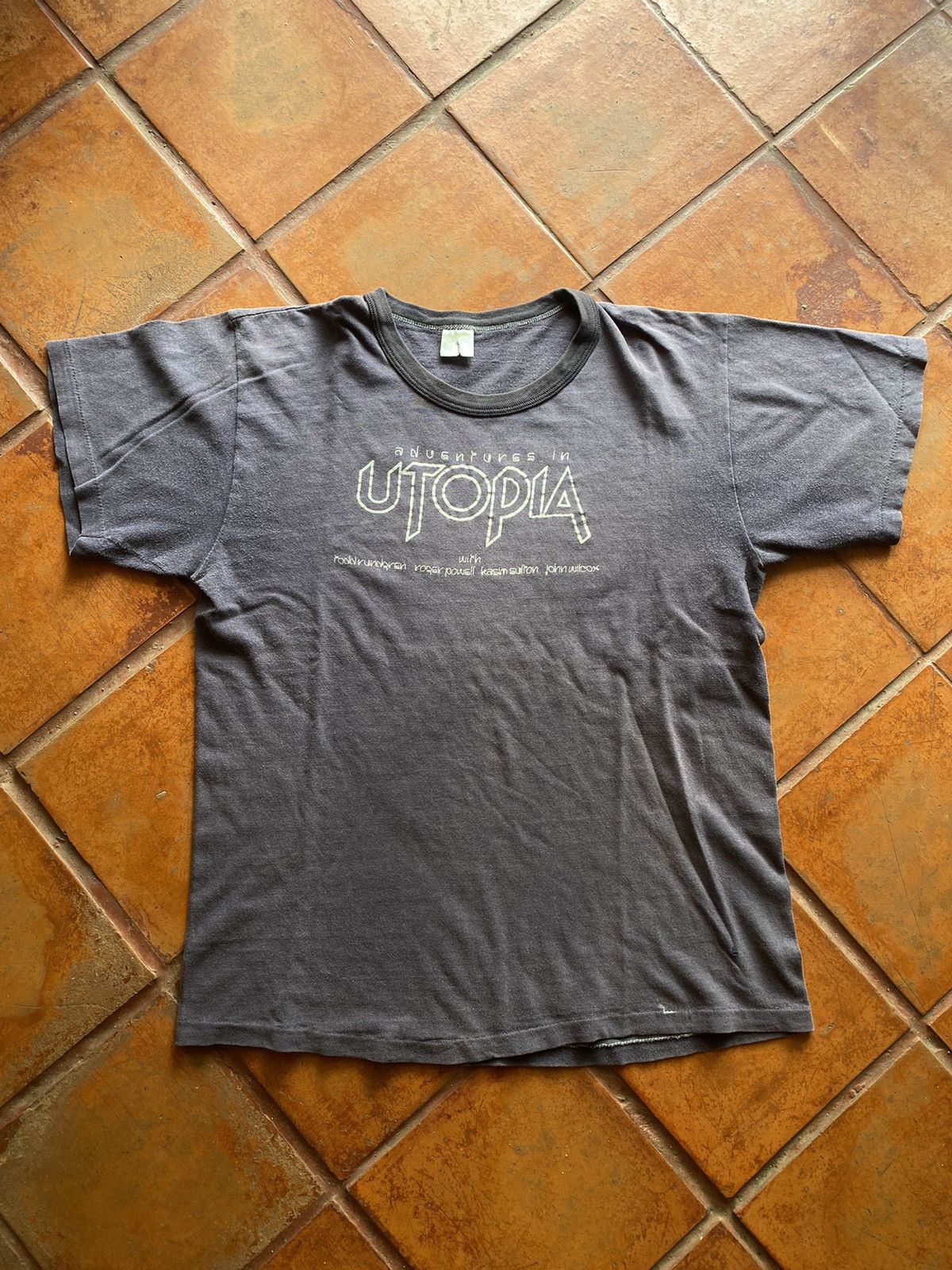 image of Band Tees Vintage T Shirts Adventures In Utopia Band World Tour 1980 in Navy, Men's (Size XL)