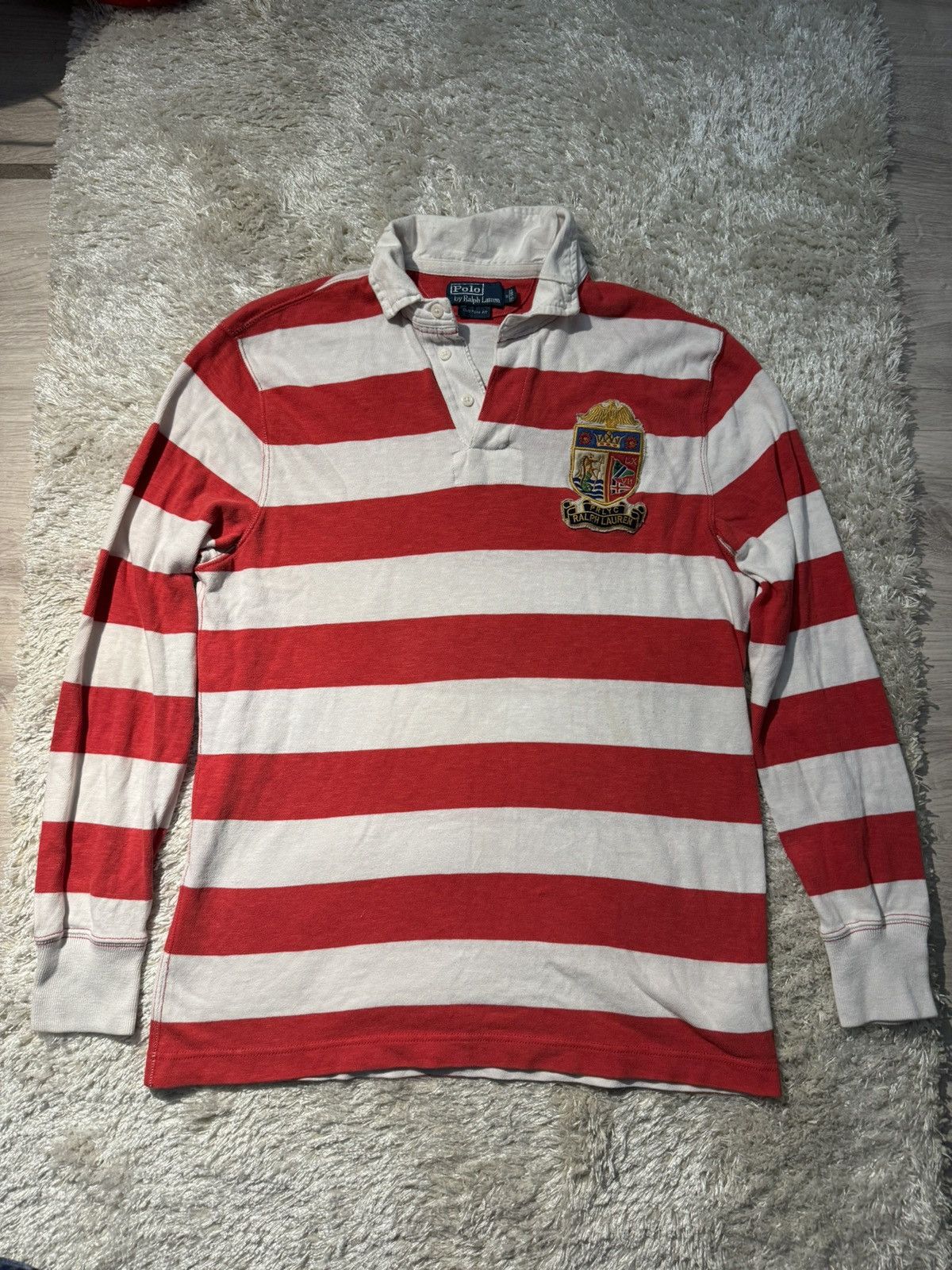 Vintage Vintage Polo Ralph Lauren Striped Rugby Jersey Japan Style Size US M / EU 48-50 / 2 - 1 Thumbnail