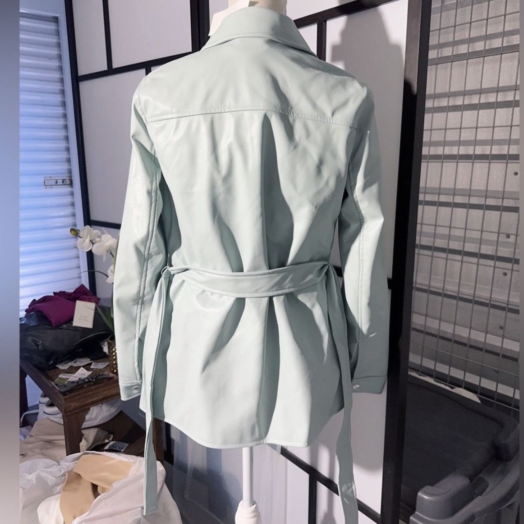 Calvin Klein × Designer Calvin Klein soft leather jacket light Green silver logo b Size M / US 6-8 / IT 42-44 - 5 Thumbnail