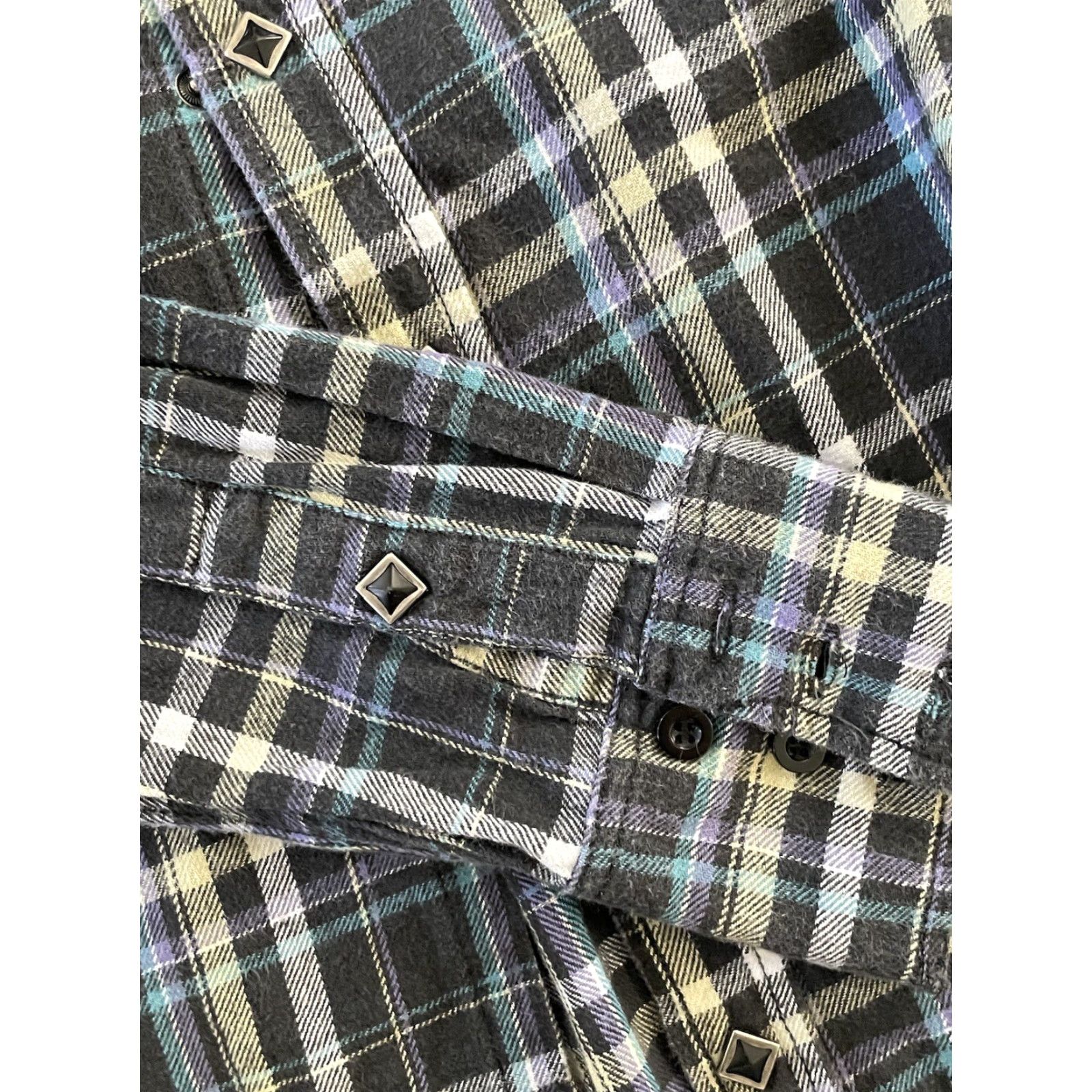 Wrangler VINTAGE Wrangler Flannel Shirt Men Black M Diamond Buttons Regular Sleeve Long Button-Up Size US M / EU 48-50 / 2 - 5 Thumbnail
