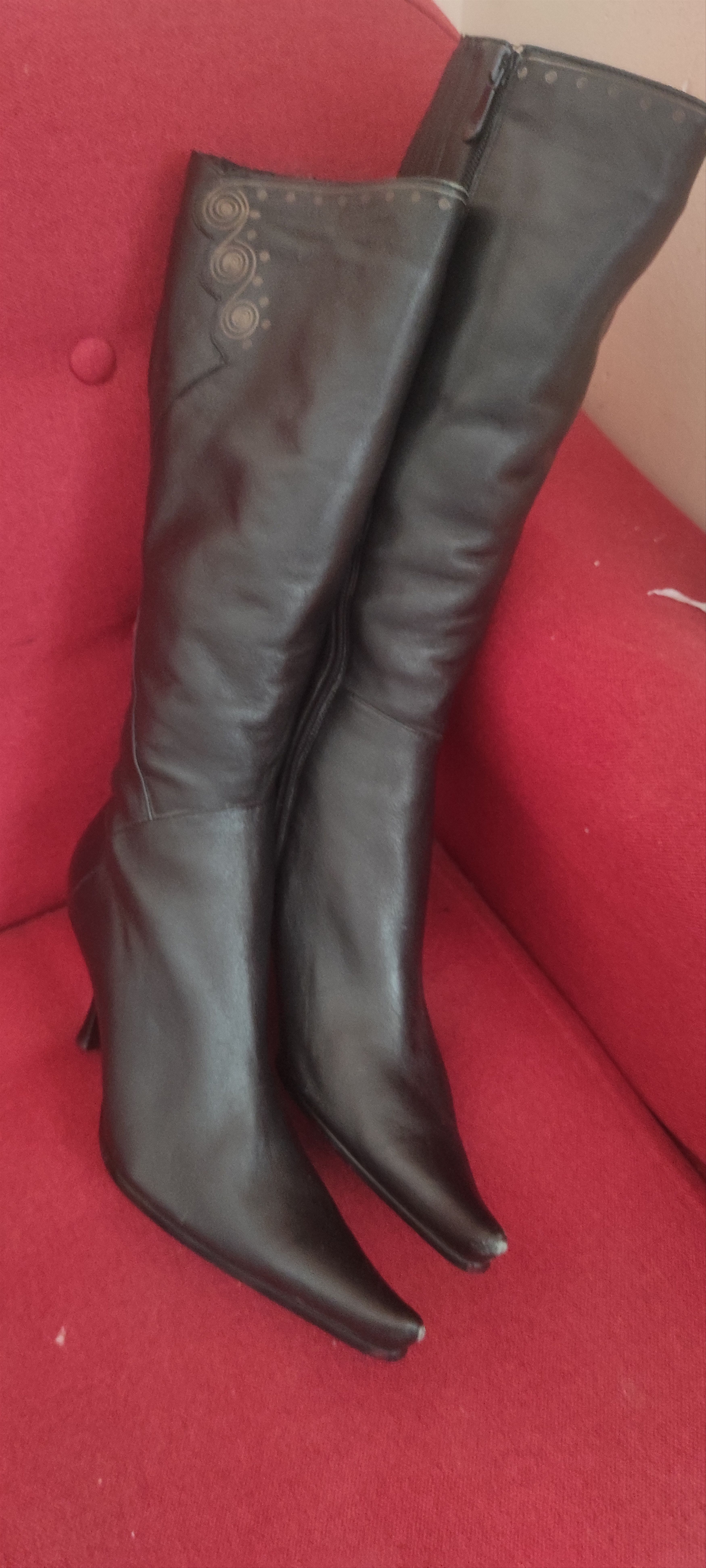 Red Wing Red Wing pointy toe Women's Mid Calf knee High Heel Boots Size US 7 / IT 37 - 8 Thumbnail