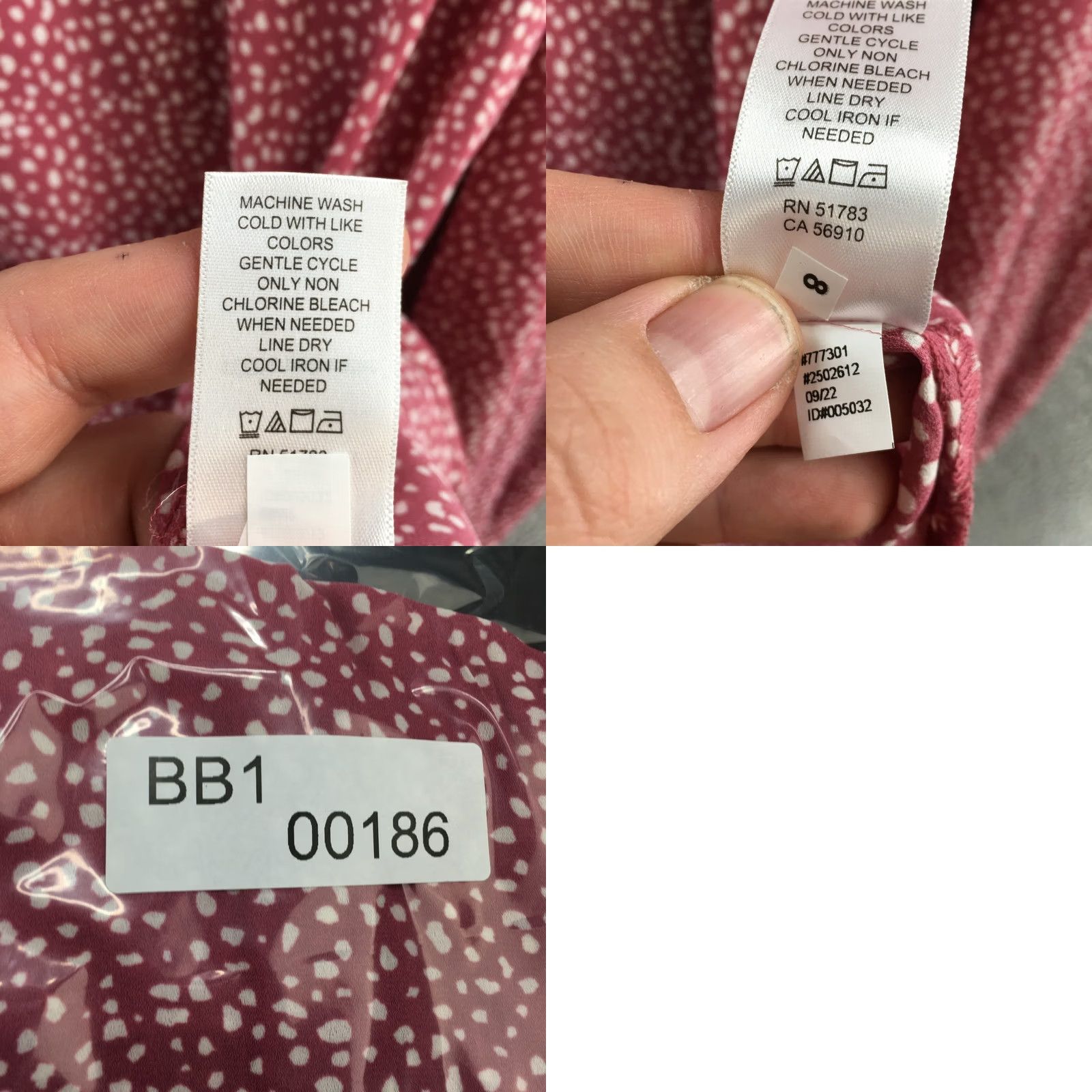Vintage Maurices Blouse Womens XL Pink Long Sleeve Collared Button Down Polka Dot NEW Size XL / US 12-14 / IT 48-50 - 10 Thumbnail