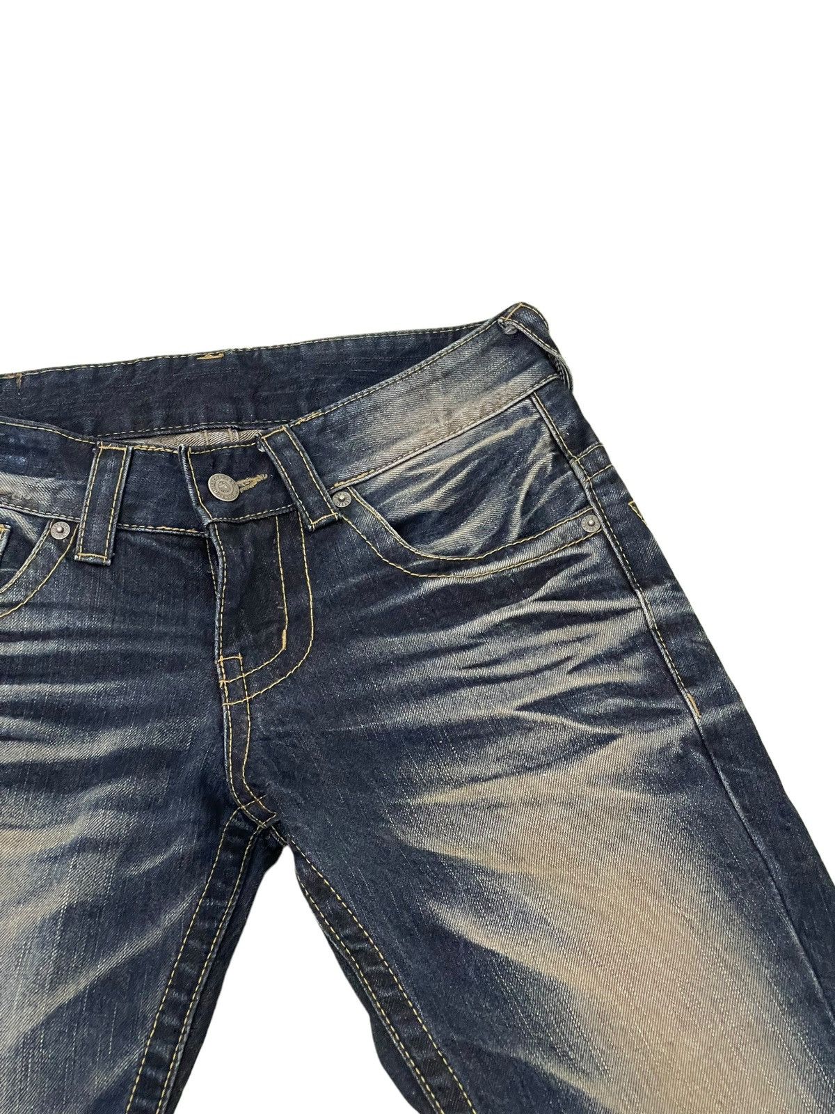 Japanese Brand Flare Jeans Tornado Mart Faded Distress Boot Cut 8🟦8 Size US 29 - 9 Thumbnail