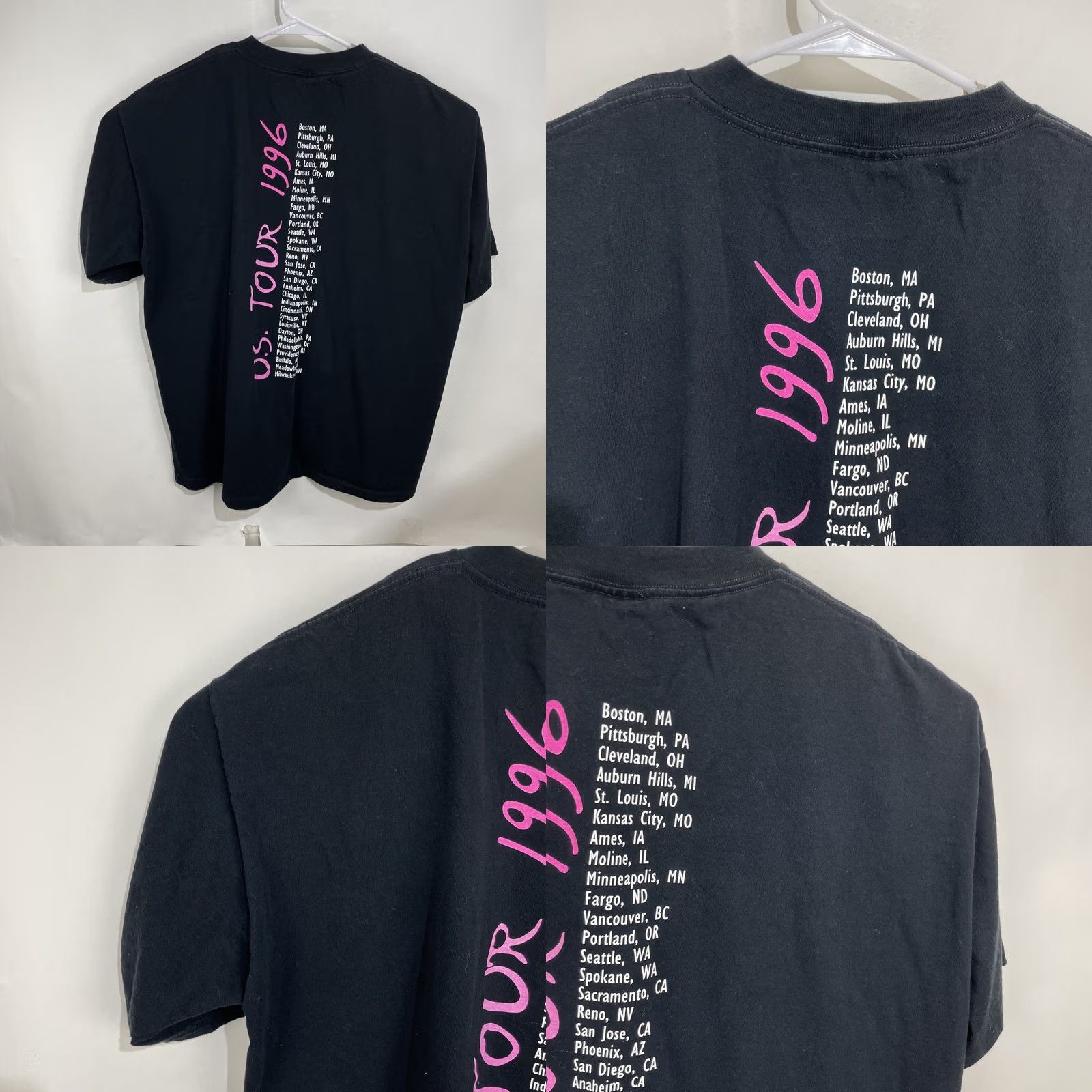 Vintage VINTAGE Neil Diamond U.S. Tour 1996 Short Sleeve T-Shirt Mens 2XL Black AllSport Graphic Tee 1990s Mens Size US XXL / EU 58 / 5 - 9 Thumbnail