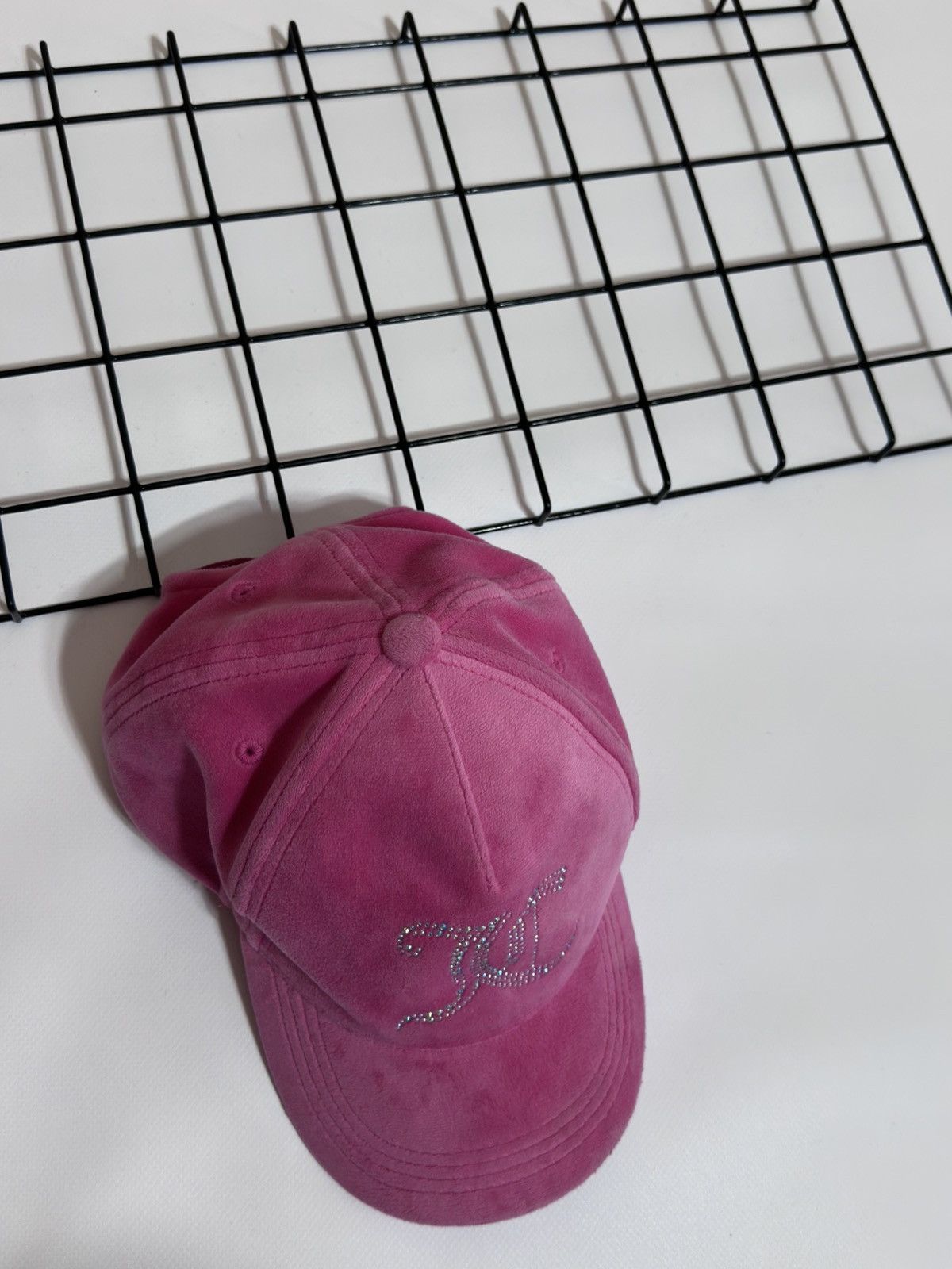 Juicy Couture Juicy Couture Pink Velvet Rhinestone Baseball Cap Size ONE SIZE - 3 Thumbnail