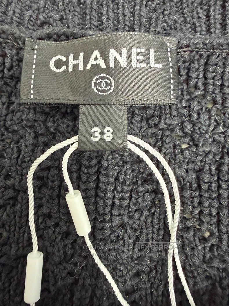 Chanel Chanel Black hollow crochet knitted cardigan coat Size XS / US 0-2 / IT 36-38 - 4 Thumbnail