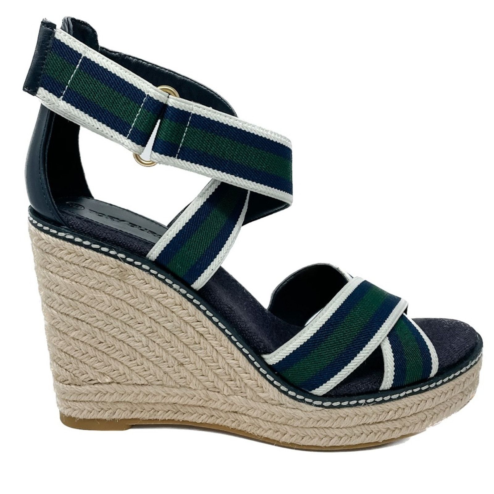 Tory Burch Tory Burch Frieda Stripe Canvas Leather Espadrilles size 9.5 Size US 9.5 / IT 39.5 - 10 Thumbnail