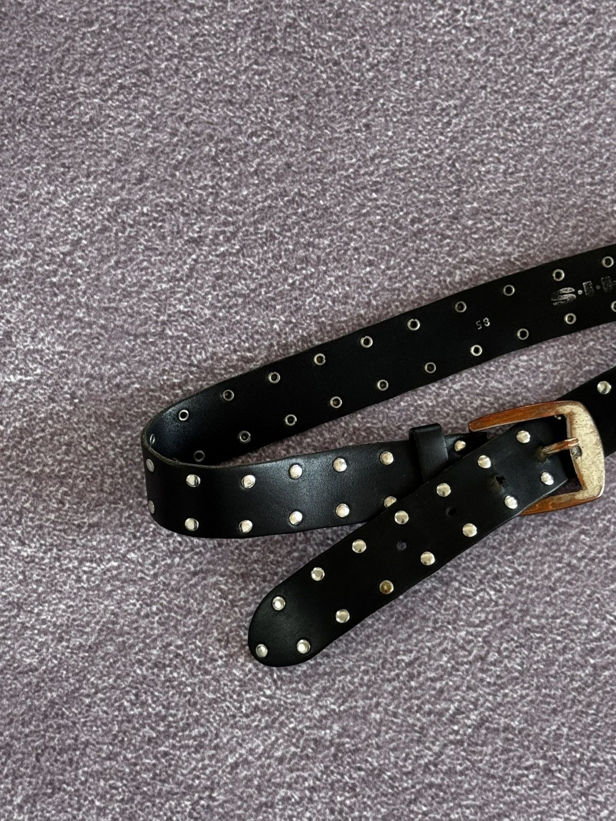 Japanese Brand Vintage Leather Punk Studded Belt Rick Owens Style Size ONE SIZE - 2 Thumbnail