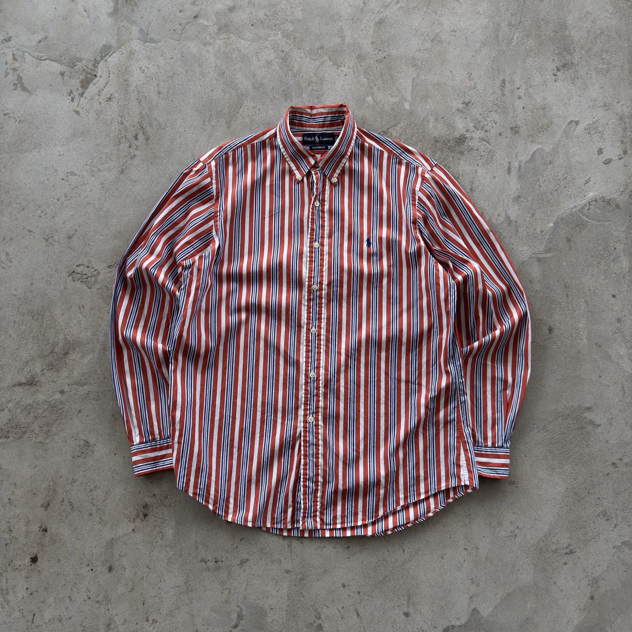 Polo Ralph Lauren Vintage Polo Ralph Lauren Striped Custom Fit Shirt Size US L / EU 52-54 / 3 - 1 Thumbnail