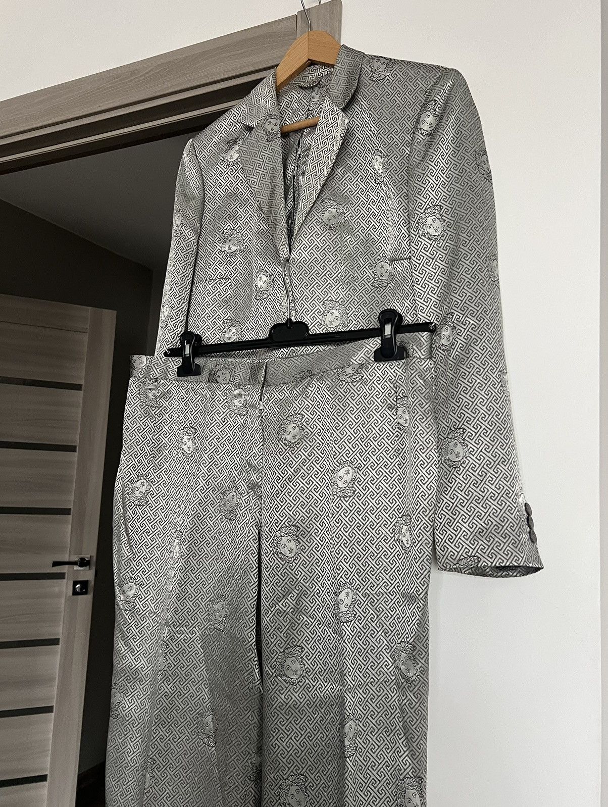 Versace Vintage Versace Blazer Pants Suits Monogram Archive Silver Size L / US 10 / IT 46 - 1 Thumbnail