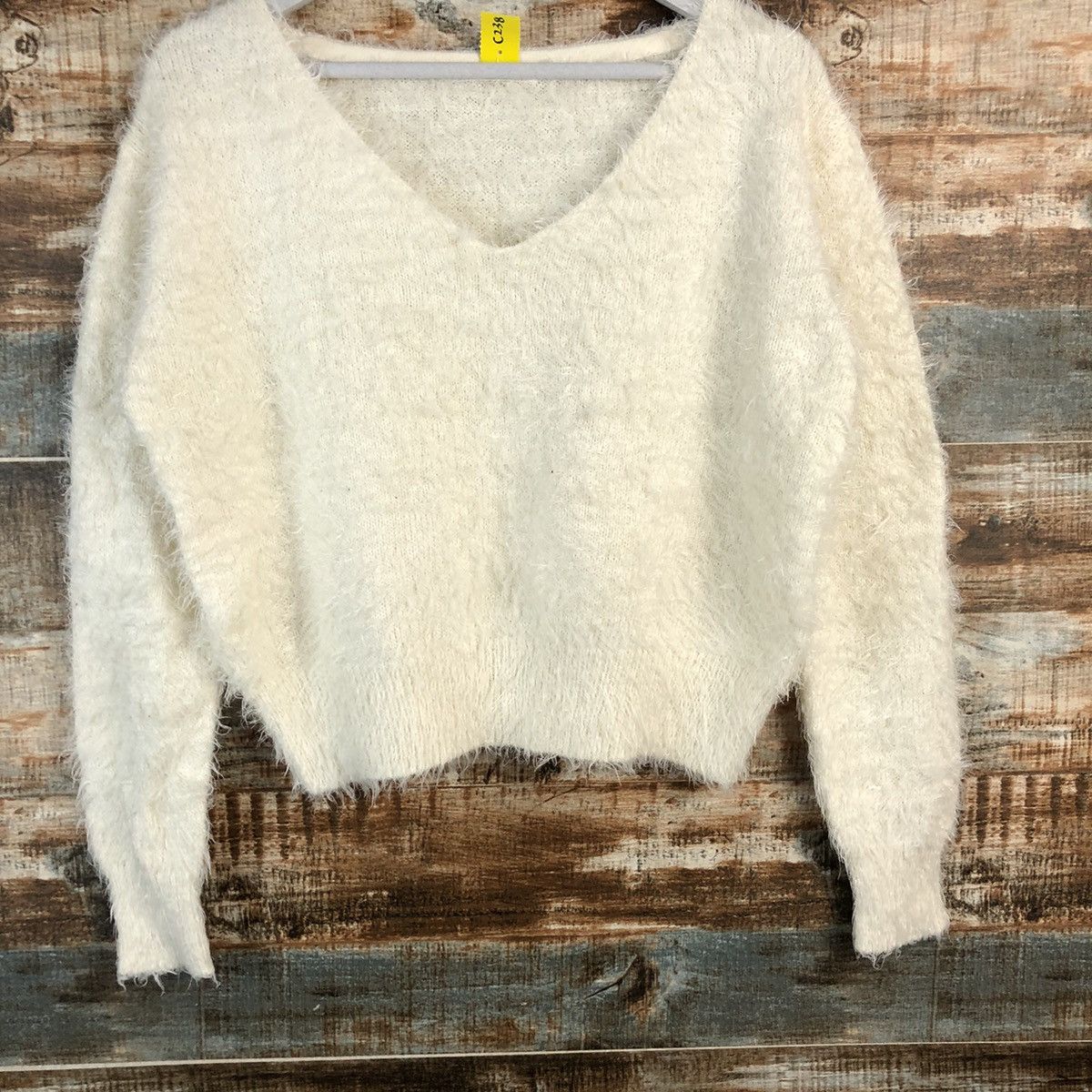 Homespun Knitwear DL Nice Claup White shaggy mohair Knitwear #C238 Size M / US 6-8 / IT 42-44 - 3 Thumbnail
