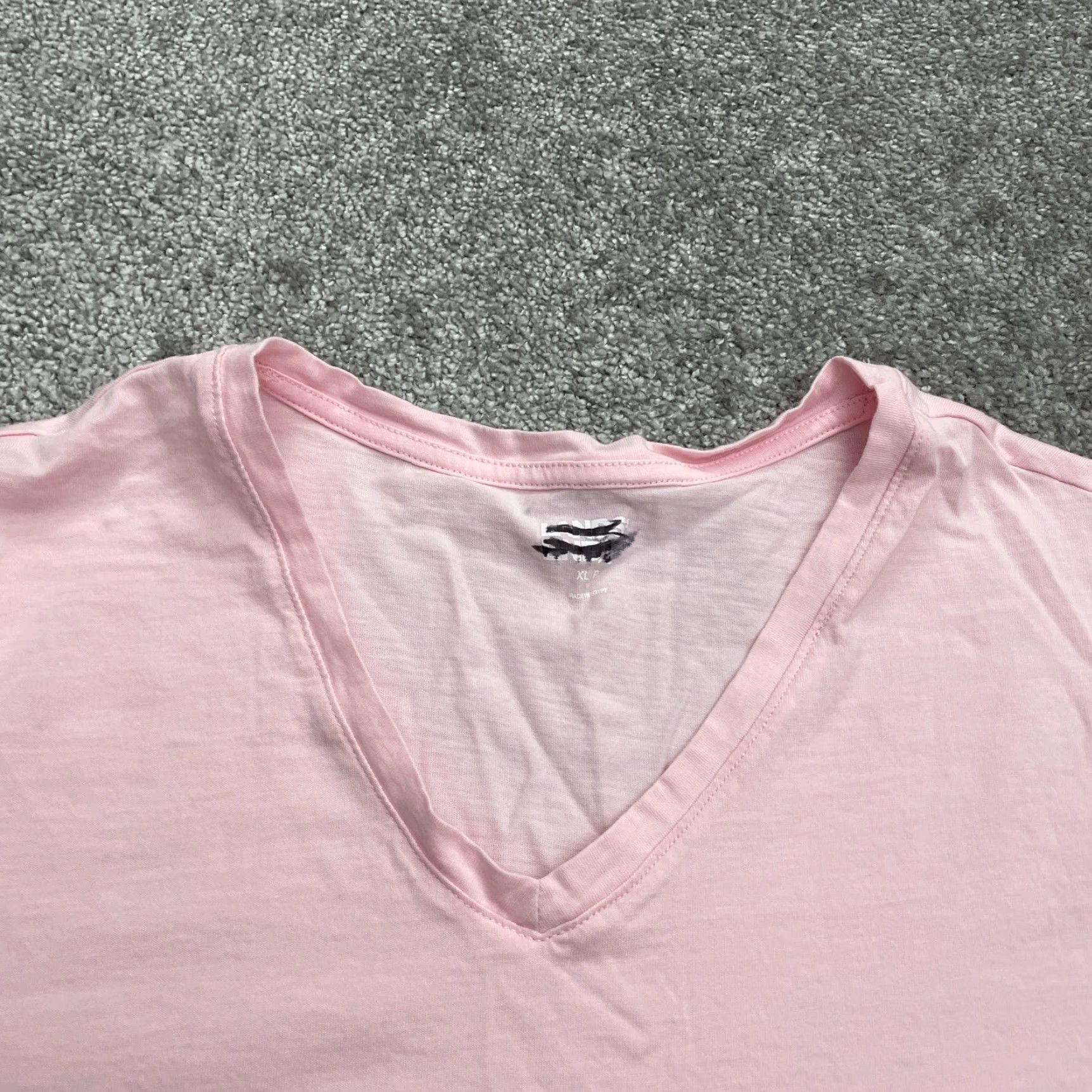 Lands' End Lands' End Womens T-Shirt Pink V-Neck Short Sleeve Cotton Basic Tee XLP Plus Size Adult Womens Top Size XL / US 12-14 / IT 48-50 - 3 Thumbnail