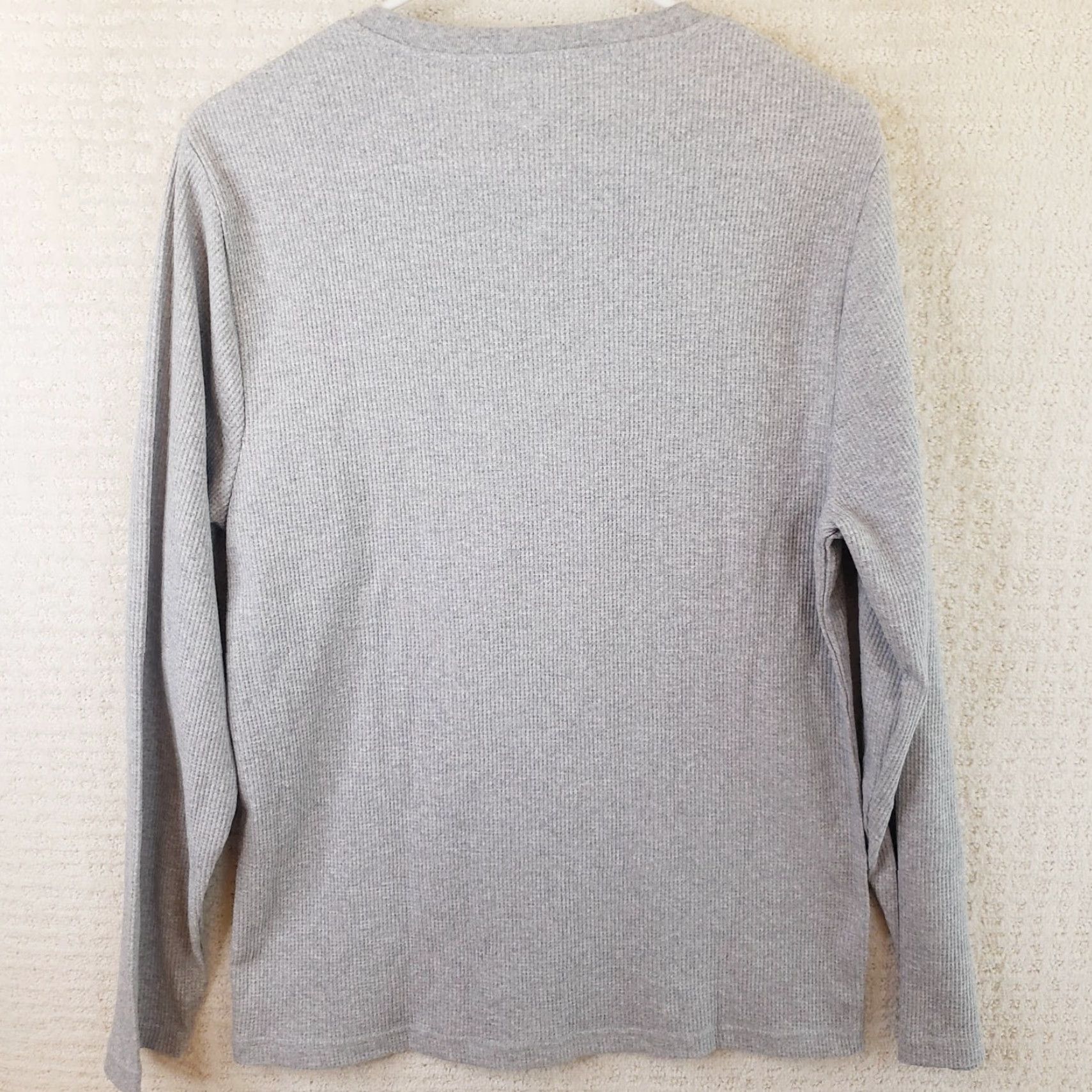 Lucky Brand Lucky Brand Henley Waffle Knit Long Sleeve Tee Gray Mens S Bear Logo New Vintage Size US S / EU 44-46 / 1 - 6 Thumbnail