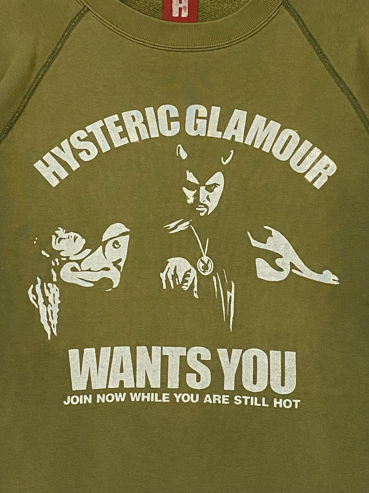Hysteric Glamour Vintage Hysteric Glamour Wants You Faded Green Sweatshirt Size US M / EU 48-50 / 2 - 9 Thumbnail