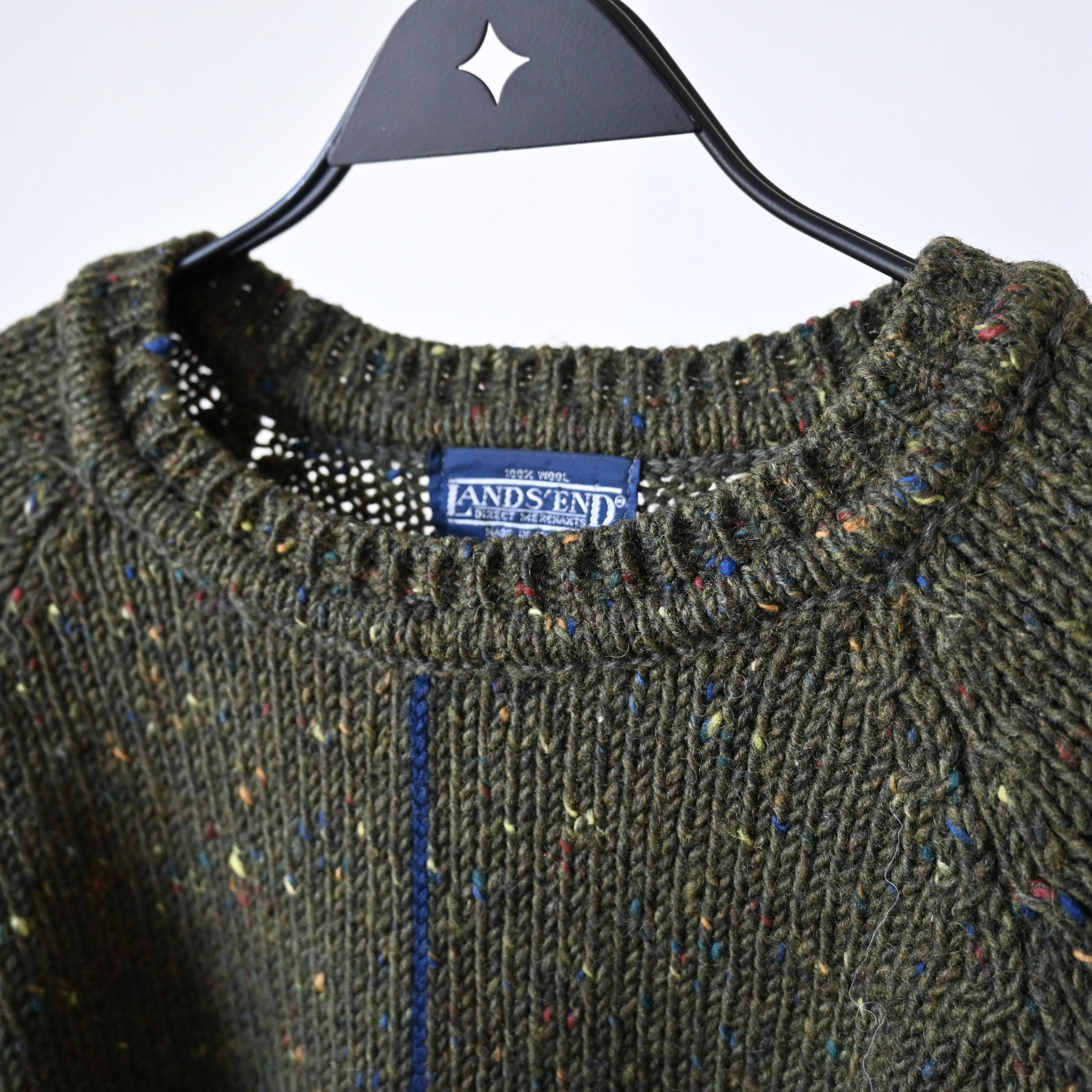Lands' End Vintage 1990s LAND'S END panel knit sweater, made in Ireland Size US M / EU 48-50 / 2 - 8 Thumbnail