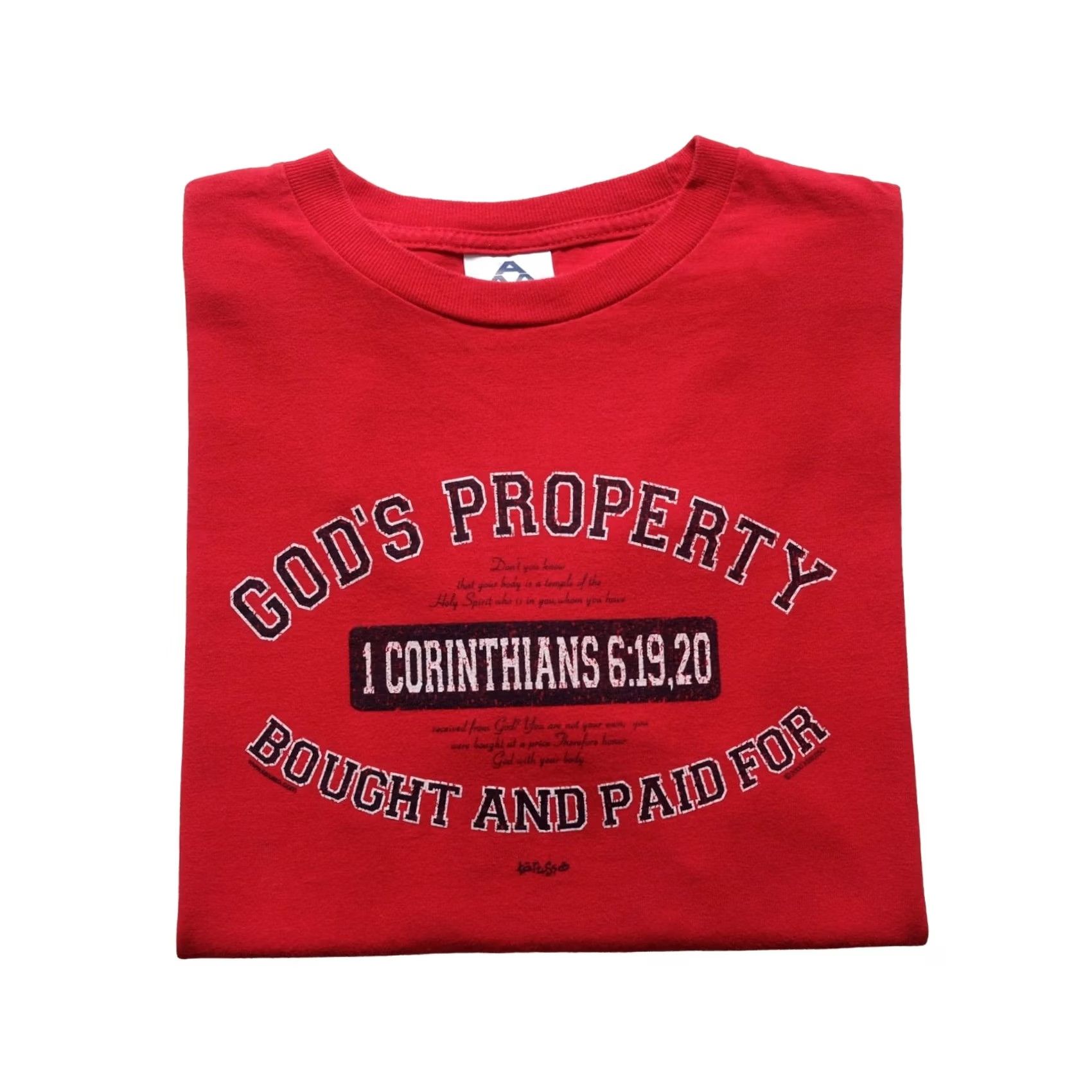 Etro VINTAGE Alstyle T-Shirt Graphic Print 90s 2000 SZ M Red God's Property Bible VTG Y2K 1 CORINTHIANS Mens Shirt Size US M / EU 48-50 / 2 - 2 Thumbnail