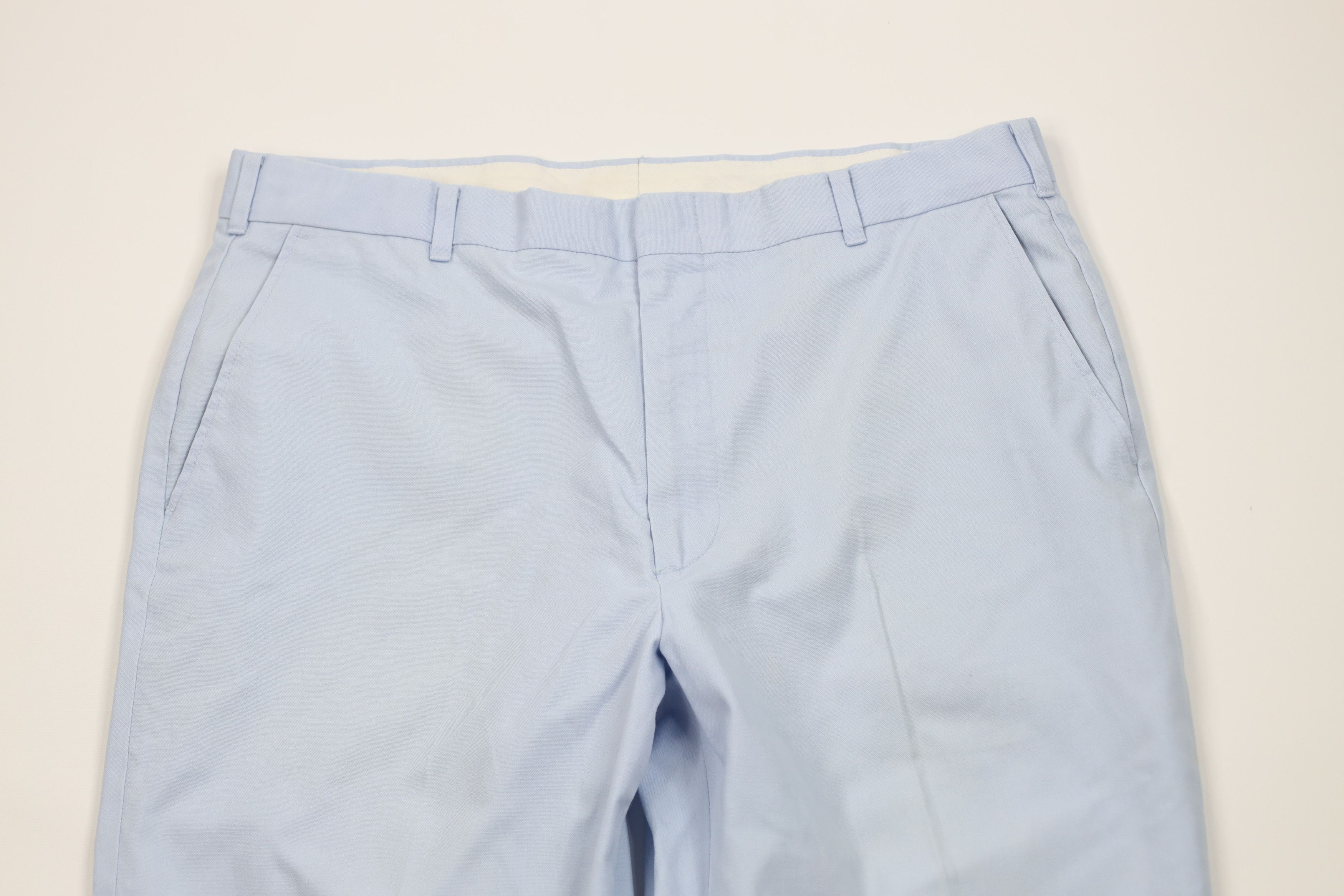Vintage Vintage 70s Streetwear Wide Leg Chino Pants Carolina Blue Size US 34 / EU 50 - 2 Thumbnail