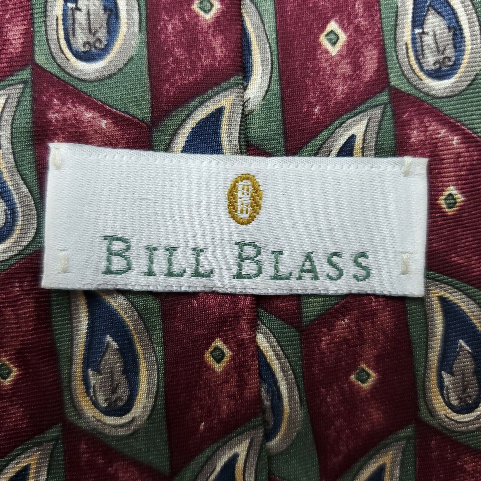 Bill Blass Bill Blass Red Geometric Paisley Silk Tie Classic Size ONE SIZE - 3 Thumbnail