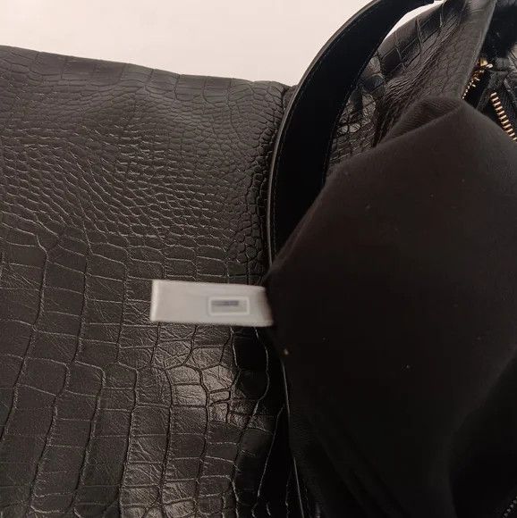 Jimmy Choo Jimmy Choo Croc-Embossed Leather Soft Hobo Bag - Black Size ONE SIZE - 13 Thumbnail