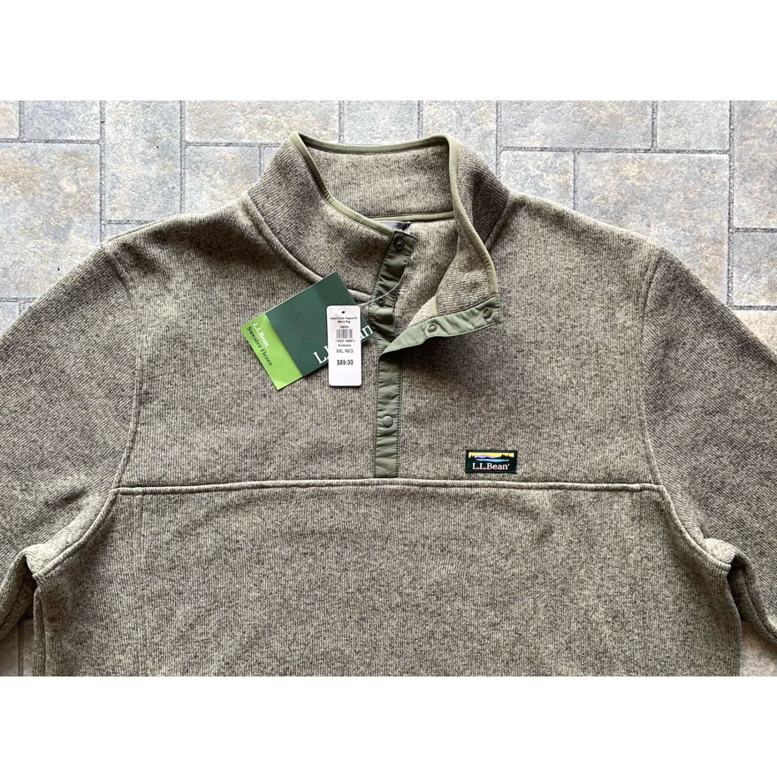 Vintage NWT LL Bean Men’s Fleece Sweater 2XL Eucalyptus Slightly Fitted Pullover Mens Sweater Size US XXL / EU 58 / 5 - 4 Thumbnail