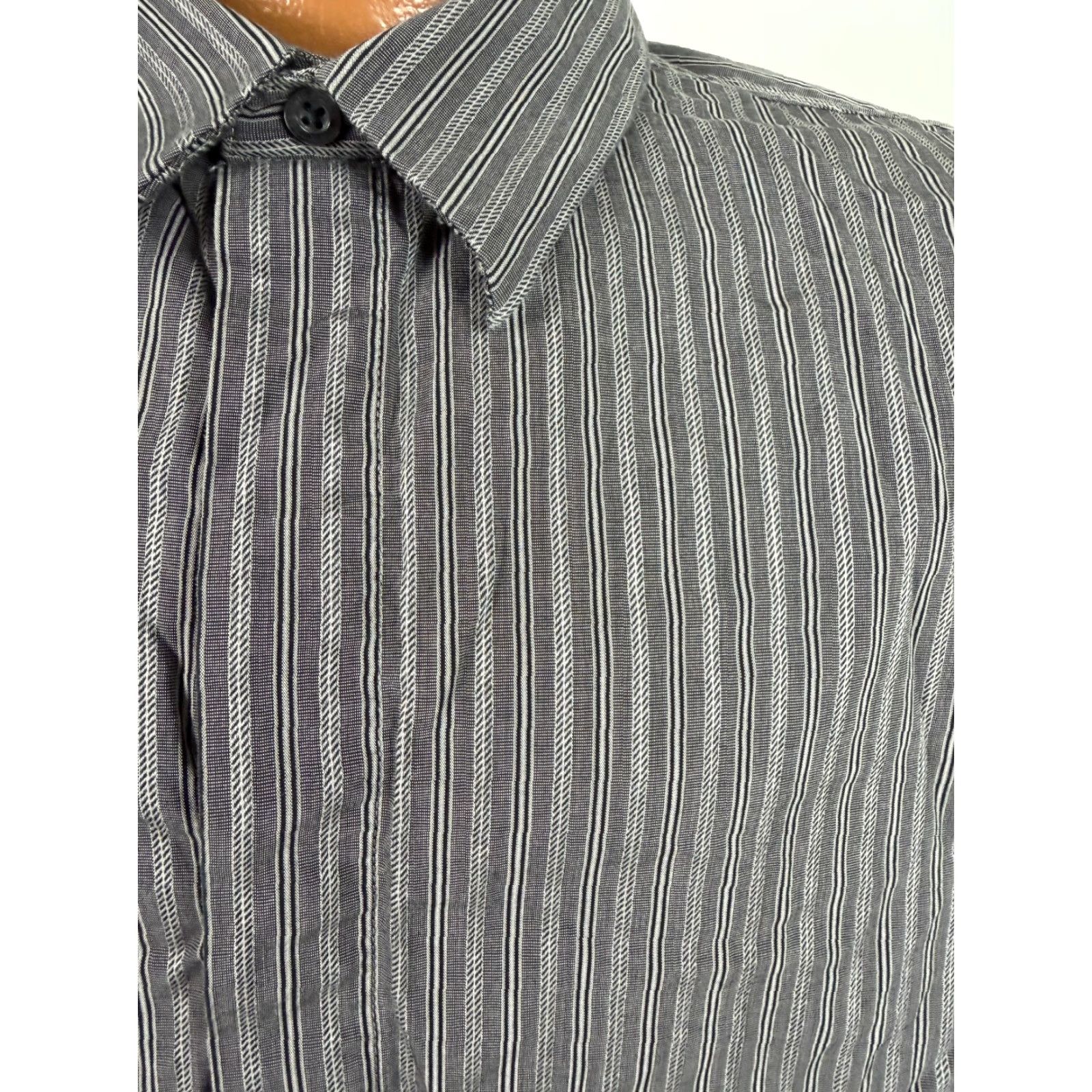 Vintage VINTAGE Structure Shirt Men L Black Striped Button-Up 90s Y2K Preppy Casual/Workwear Mens Size US L / EU 52-54 / 3 - 6 Thumbnail