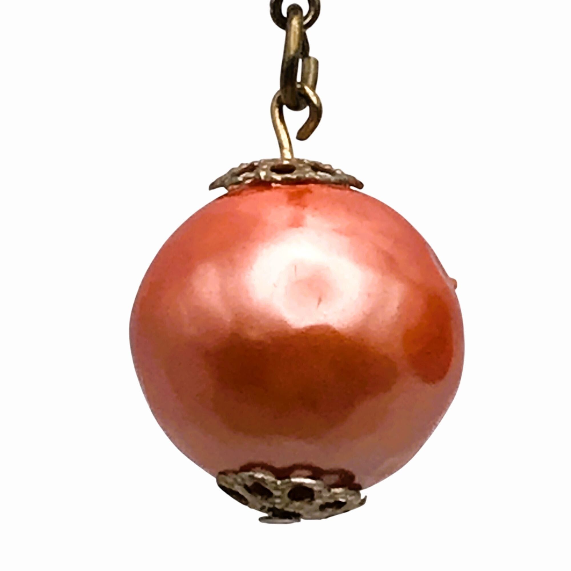 Vintage Frosted Orange Dangle Drop Earrings Groovy Go Go Dancer Size ONE SIZE - 4 Thumbnail