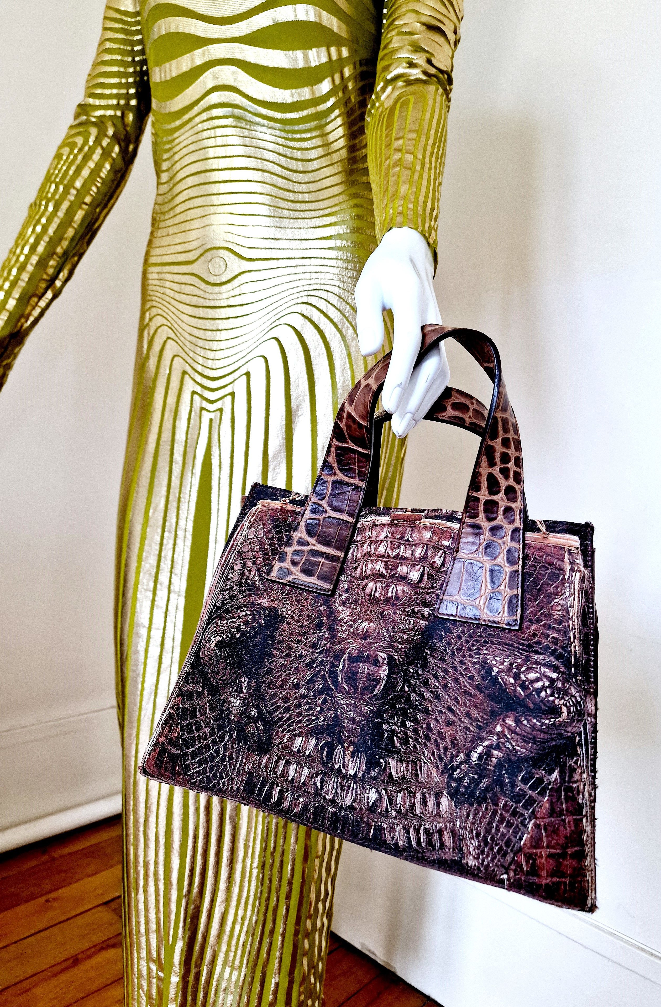 Jean Paul Gaultier Jean Paul Gaultier Crocodile Leather Trompe l'oeil Bag Size ONE SIZE - 3 Thumbnail