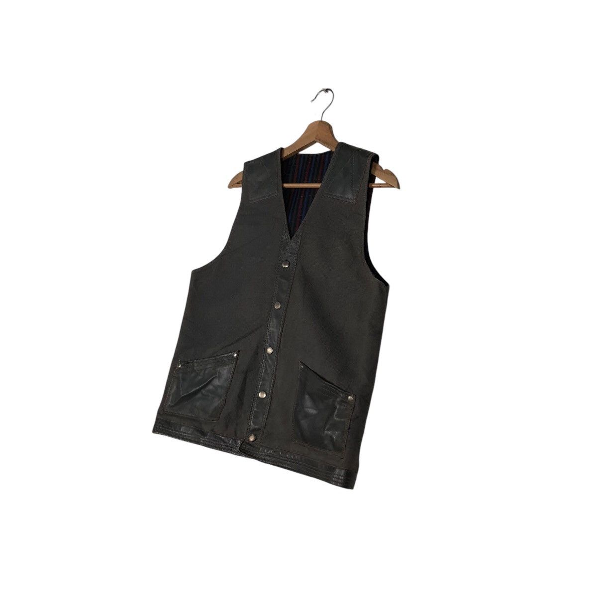 Japanese Brand × Vintage 📌Vintage Waist Coats Vest Duck Canvas Blanket Tartan Size US M / EU 48-50 / 2 - 3 Thumbnail