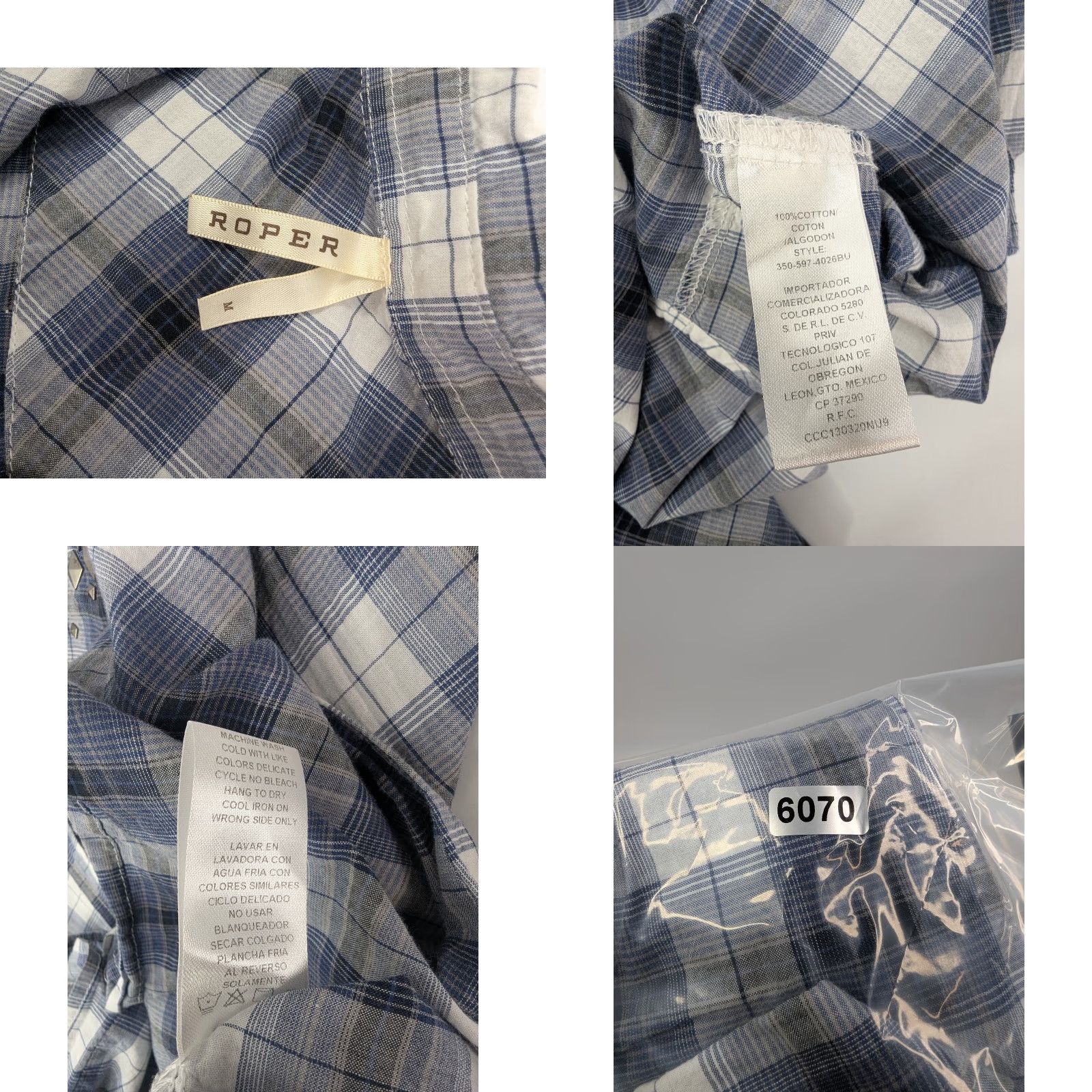 Roper Roper Shirt Womens Plaid Snap Button Studded Front Western Rodeo Size Medium Size M / US 6-8 / IT 42-44 - 8 Thumbnail