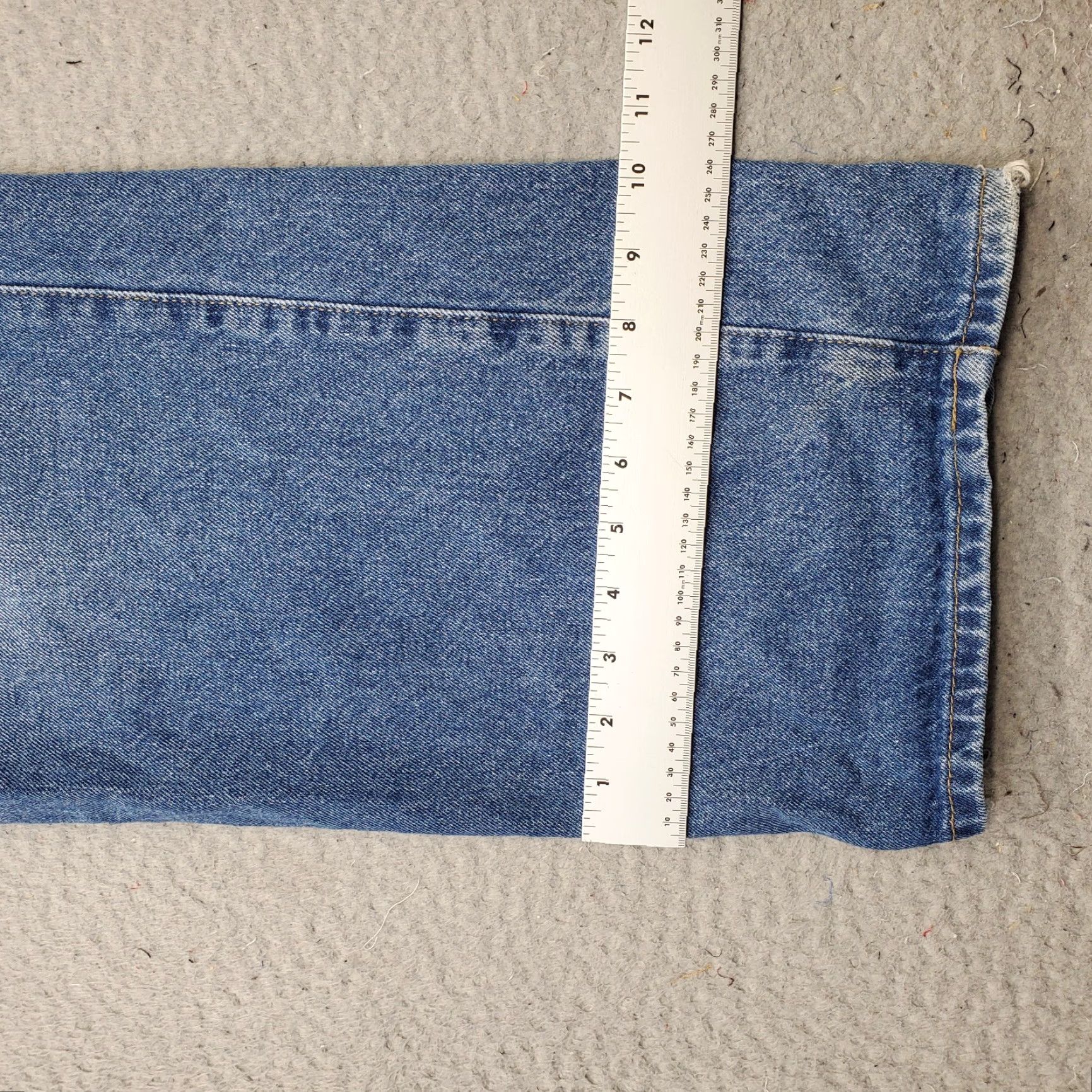 Vintage Edikted Womens XS Blue Denim Baggy Jeans Carpenter Faded Medium Wash 5-Pocket Regular Inseam 30.25" Hammer Loop Streetwear Size 26" / US 2 / IT 38 - 5 Thumbnail